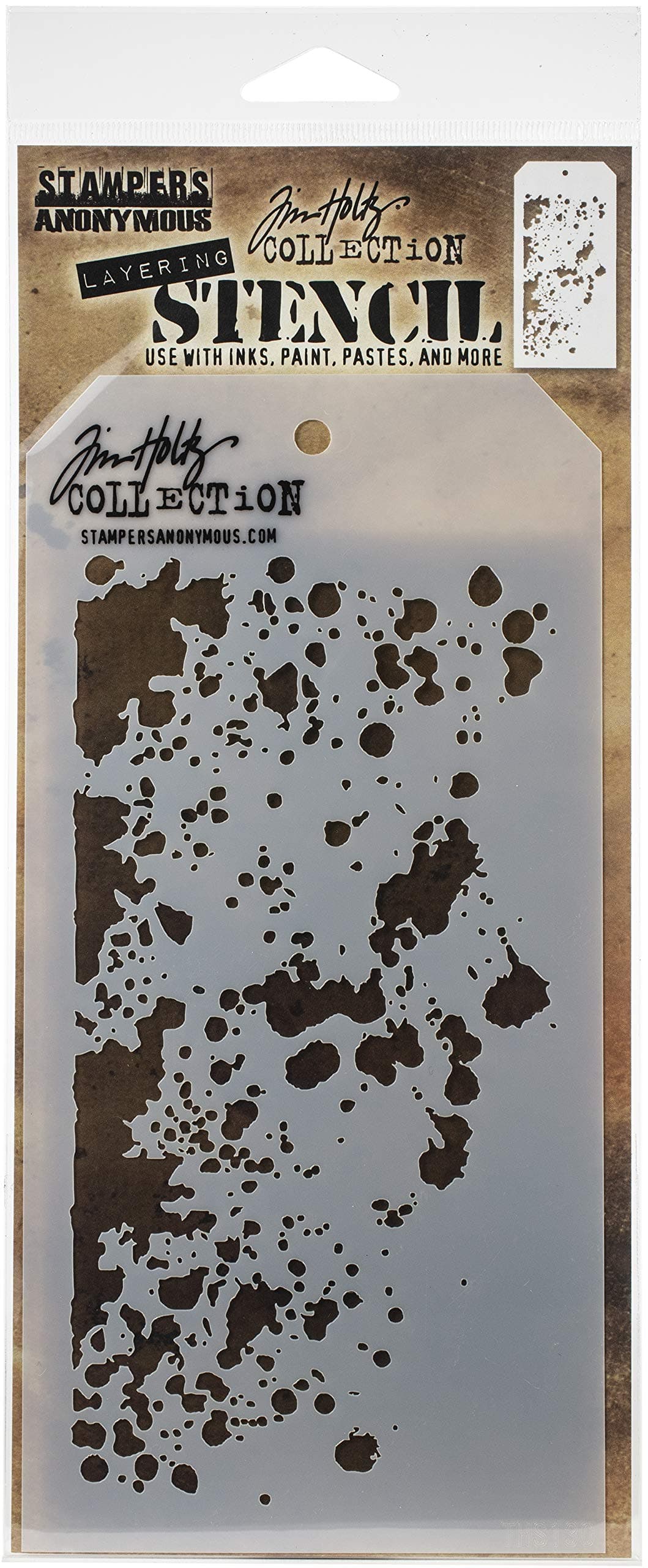 Tim Holtz 4x8 Layering Stencil - Grime #130