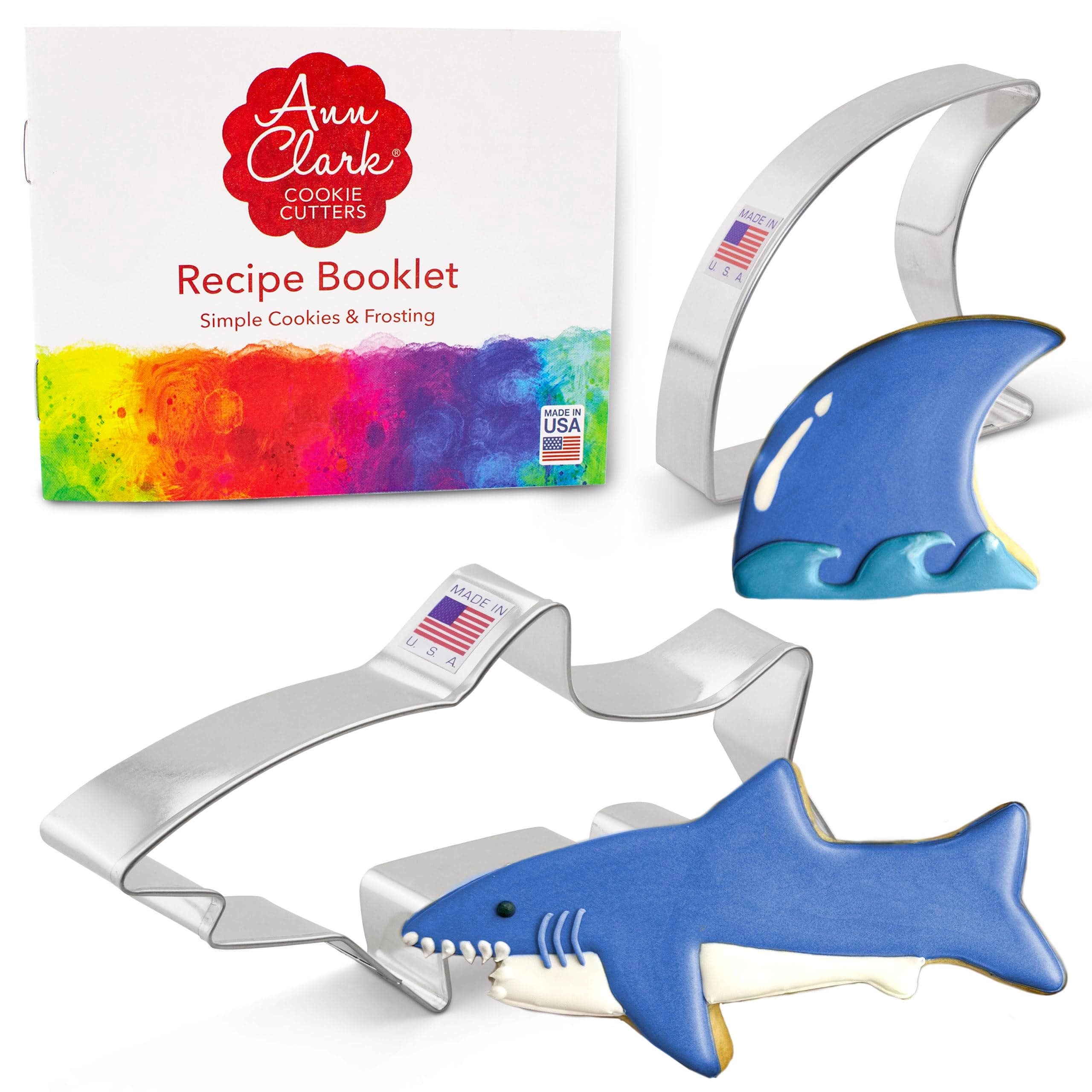 Ann Clark Shark 2-Pc. Cookie Cutter Set: Shark, Fin Made in USA