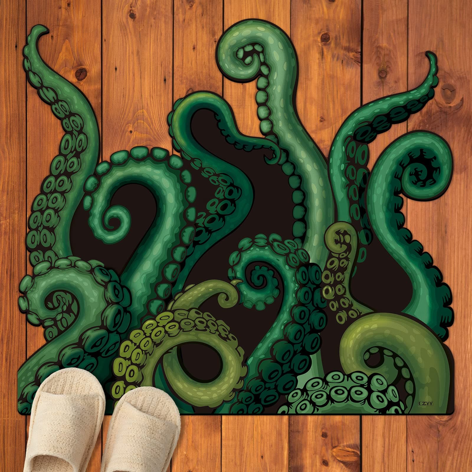 Cthulhu Tentacles Bath Mat Microfiber Water Absorbent Octopus Rug Anti-Slip Backing 27.5"x23.6" - Unique Gift & Decor for Tabletop RPG Gamers, HP Lovecraft Fans and Nautical Enthusiasts