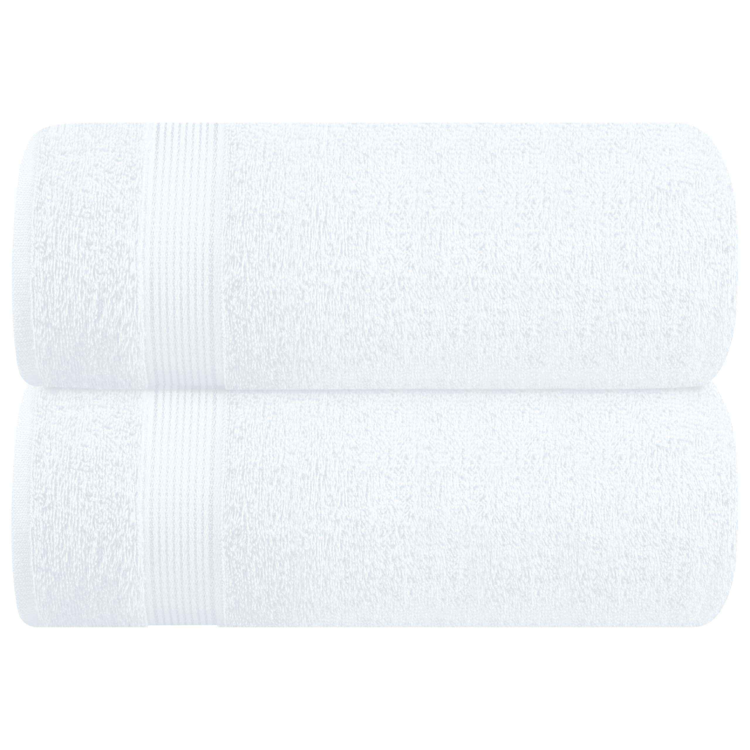 Belizzi Home Cotton 2 Pack Oversized Bath Sheet 35x70, Large Bath Sheet, Ultra Soft, Absorbent, Compact, Eco-Friendly, Recyclable, Quick Drying and Lightweight Towel - White