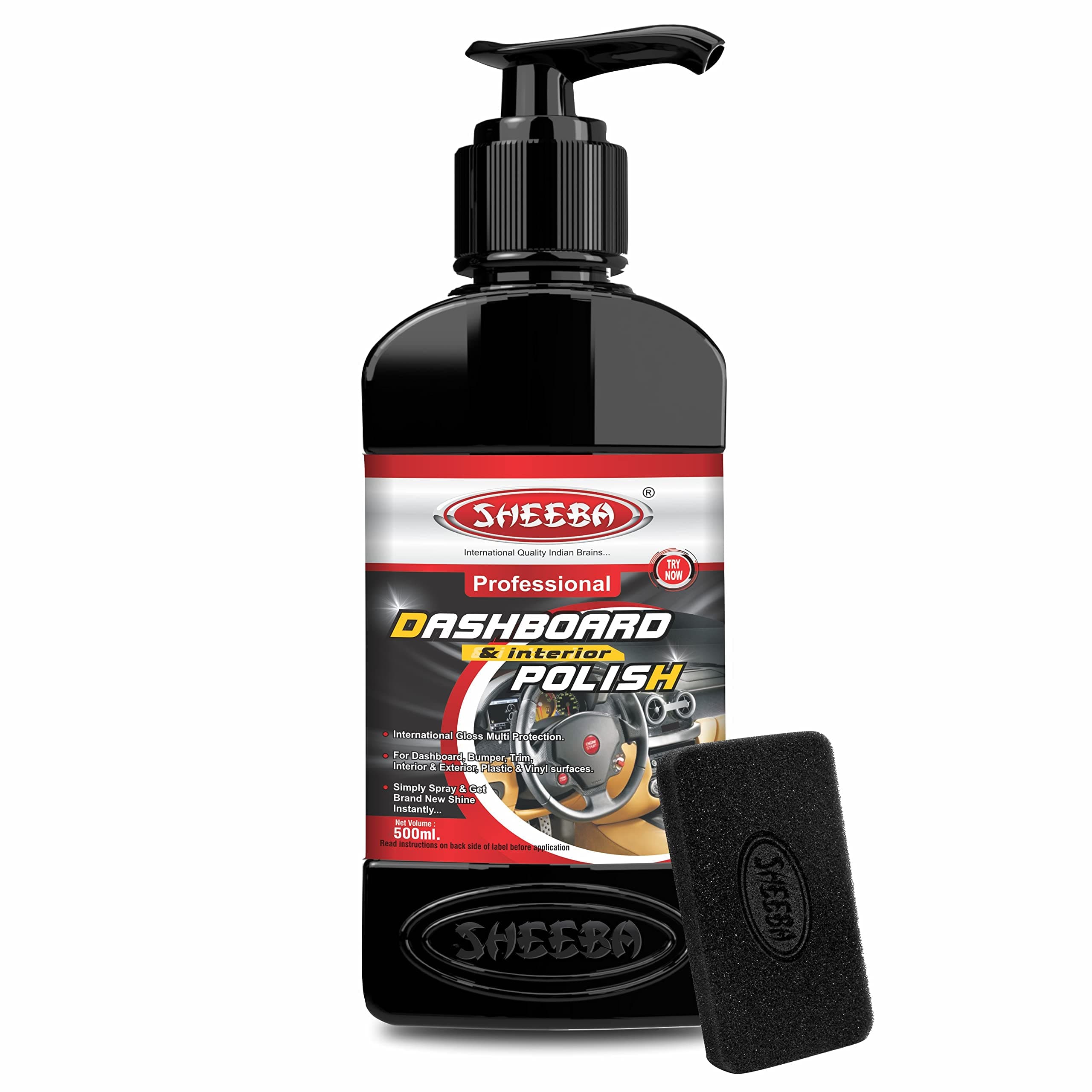 SHEEBA Sheeba Dashboard & Car Interior Polish, Also For Bumper Trim Interior & Exterior & Vinyl Protection 500 Ml