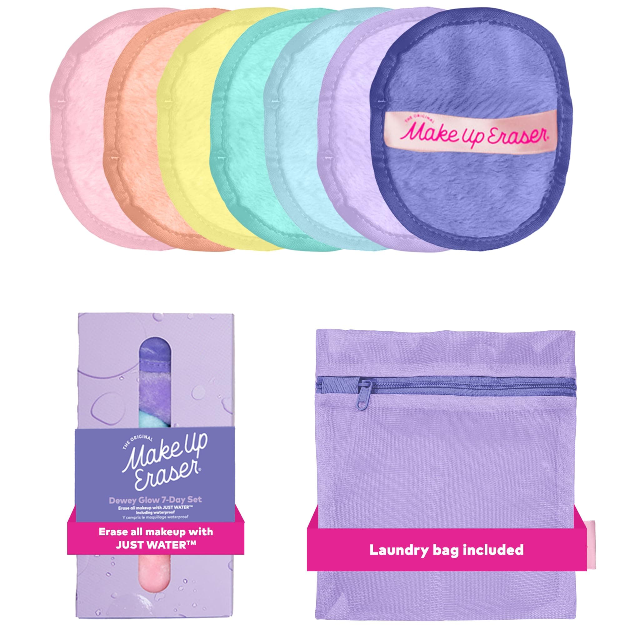 MakeUp Eraser, 7-Day Set, Erase All Makeup With Just Water, Including Waterproof Mascara, Foundation, Lipstick, and More!