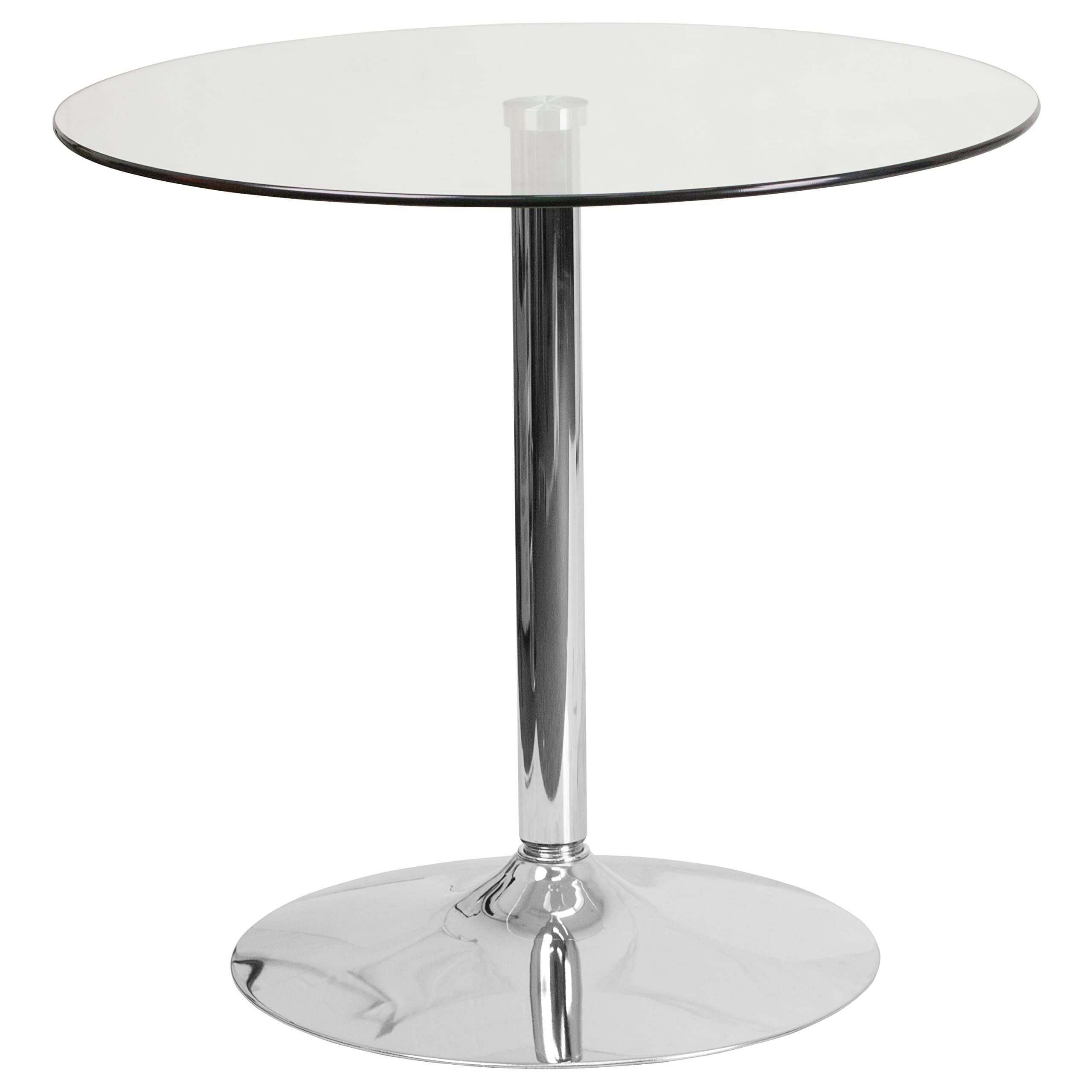 Flash Furniture 31.5'' Round Glass Table with 29''H Chrome Base