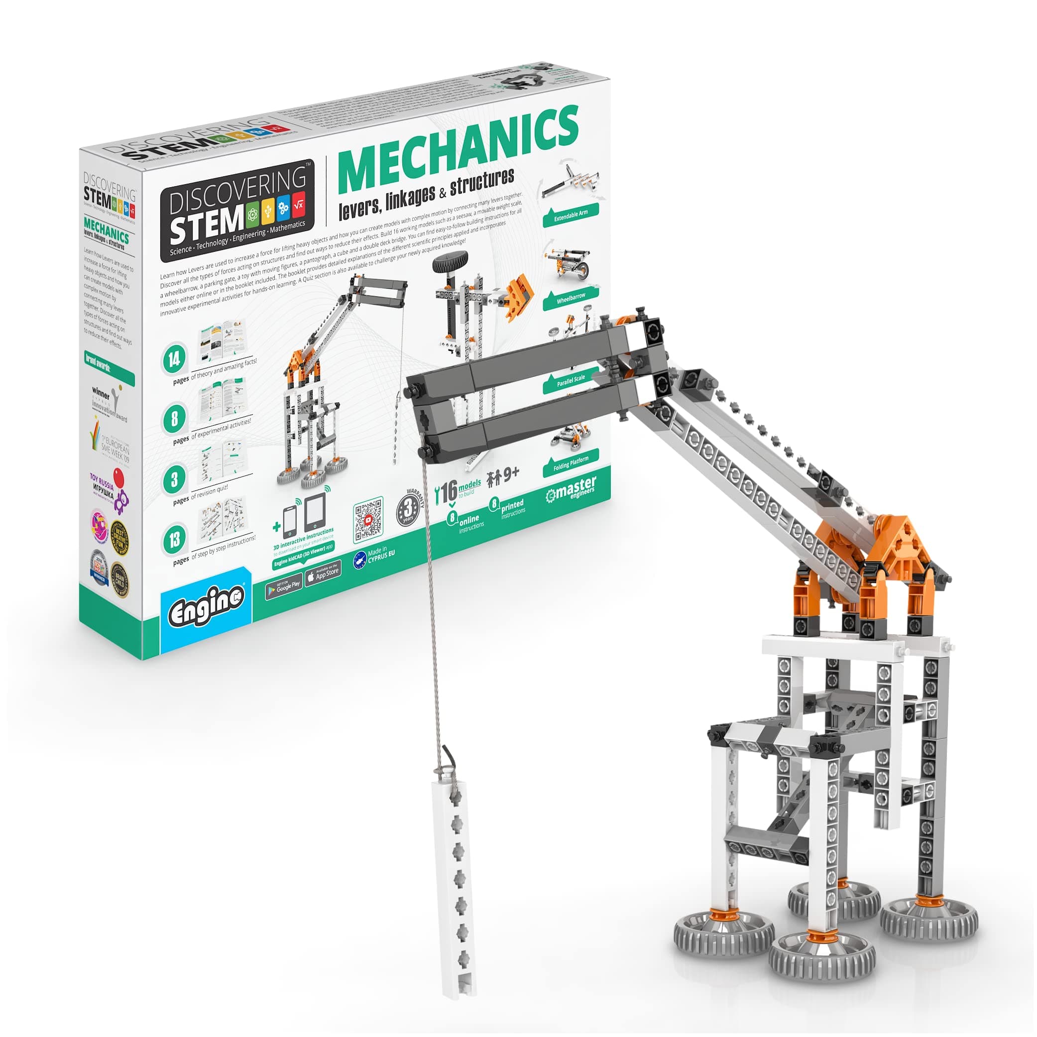Engino STEM Toys, Mechanics: Levers, Linkages & Structures, Engineering Kits for Kids 9+, Gifts for Boys & Girls, Educational Building Toys, Fun Kids Activities (16 Model Options)