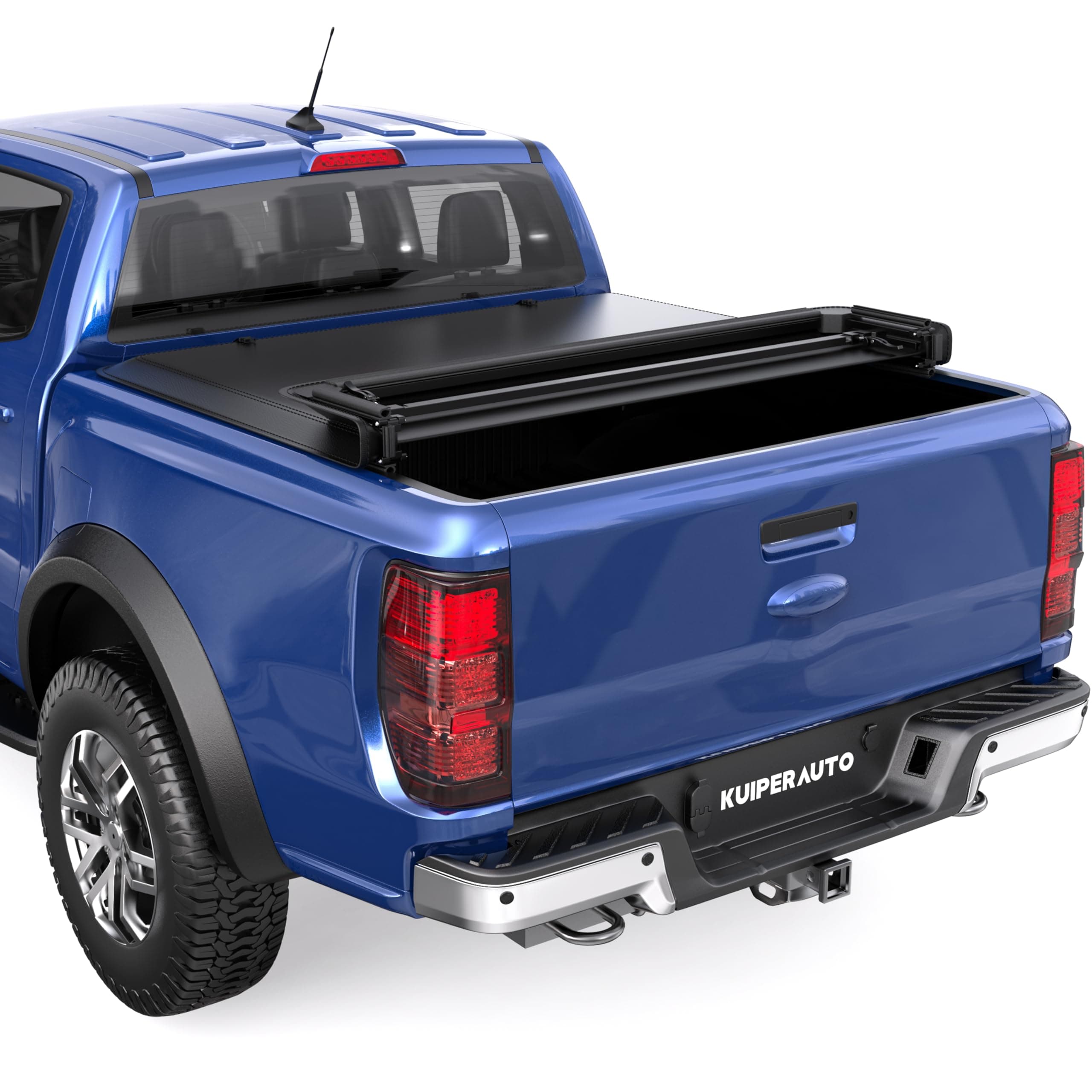 Tri 3-Fold 5 FT Soft Folding Truck Bed Tonneau Cover Compatible with 2019 2020 2021 2022 2023 2024 Ford Ranger 5FT On Top-61 inch