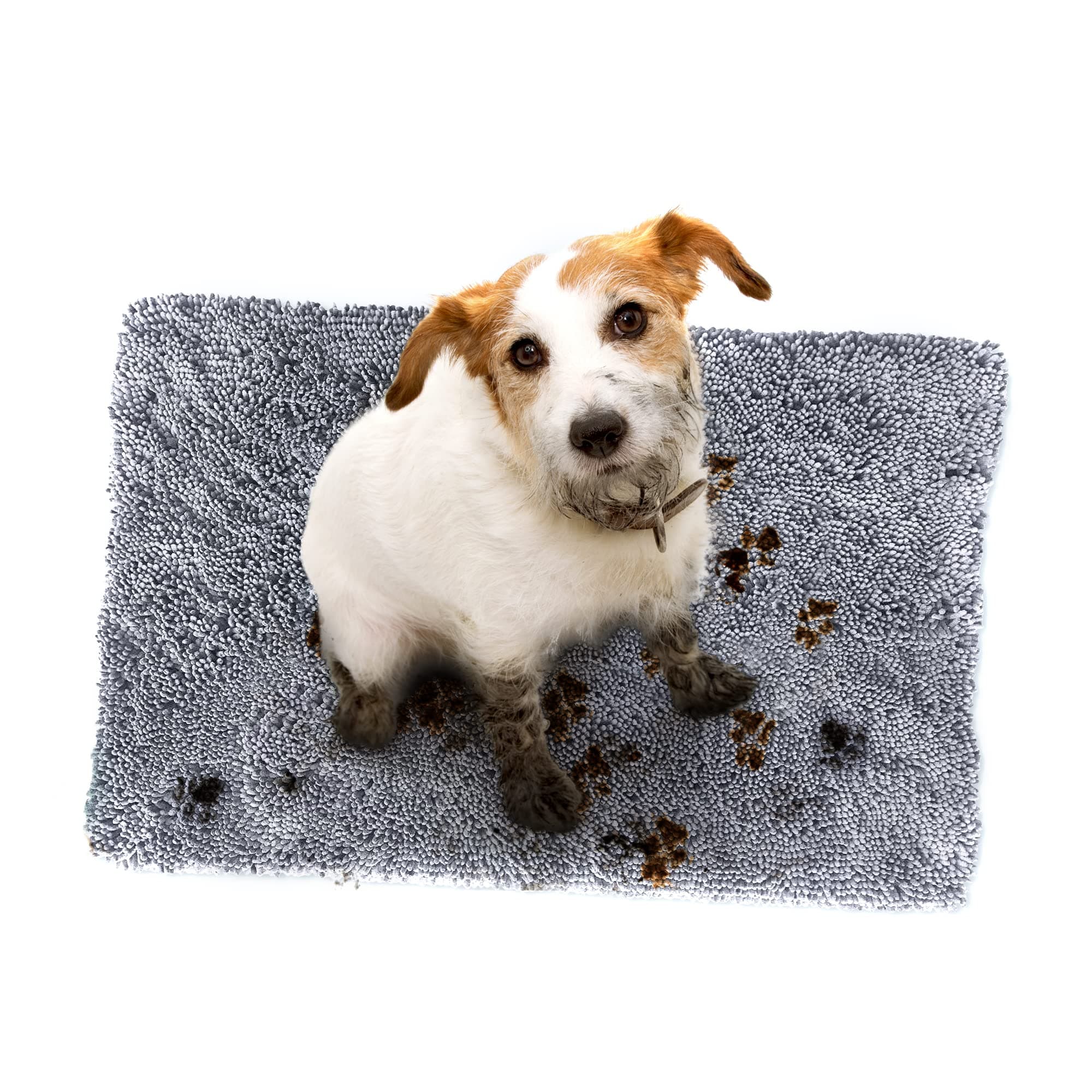 - Soggy Doggy Dog Door Mat – Large Absorbent Chenille Microfiber Dog Rug for Muddy Paws, Wet Dogs & Entryway Floors, Non-Slip Backing, Machine Washable Doormat – Gray, 26” x 36”