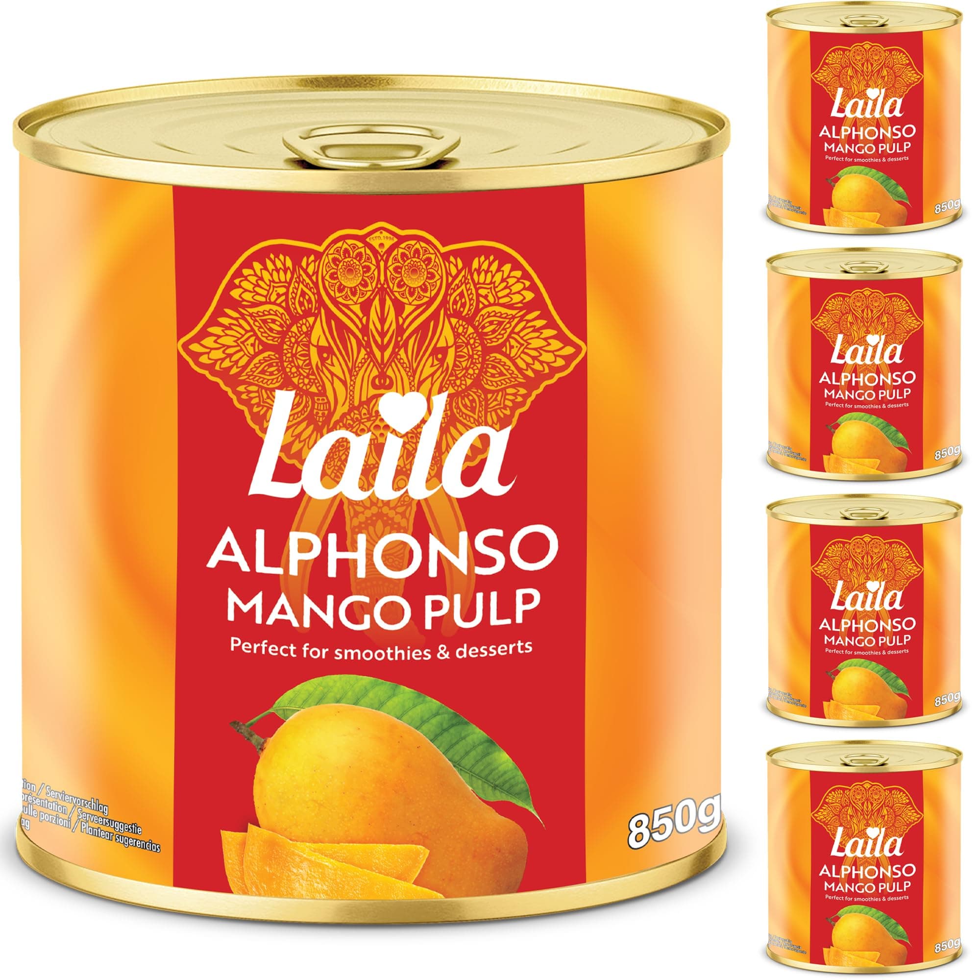 Laila Alphonso Mango Pulp 850 g (Case of 6)