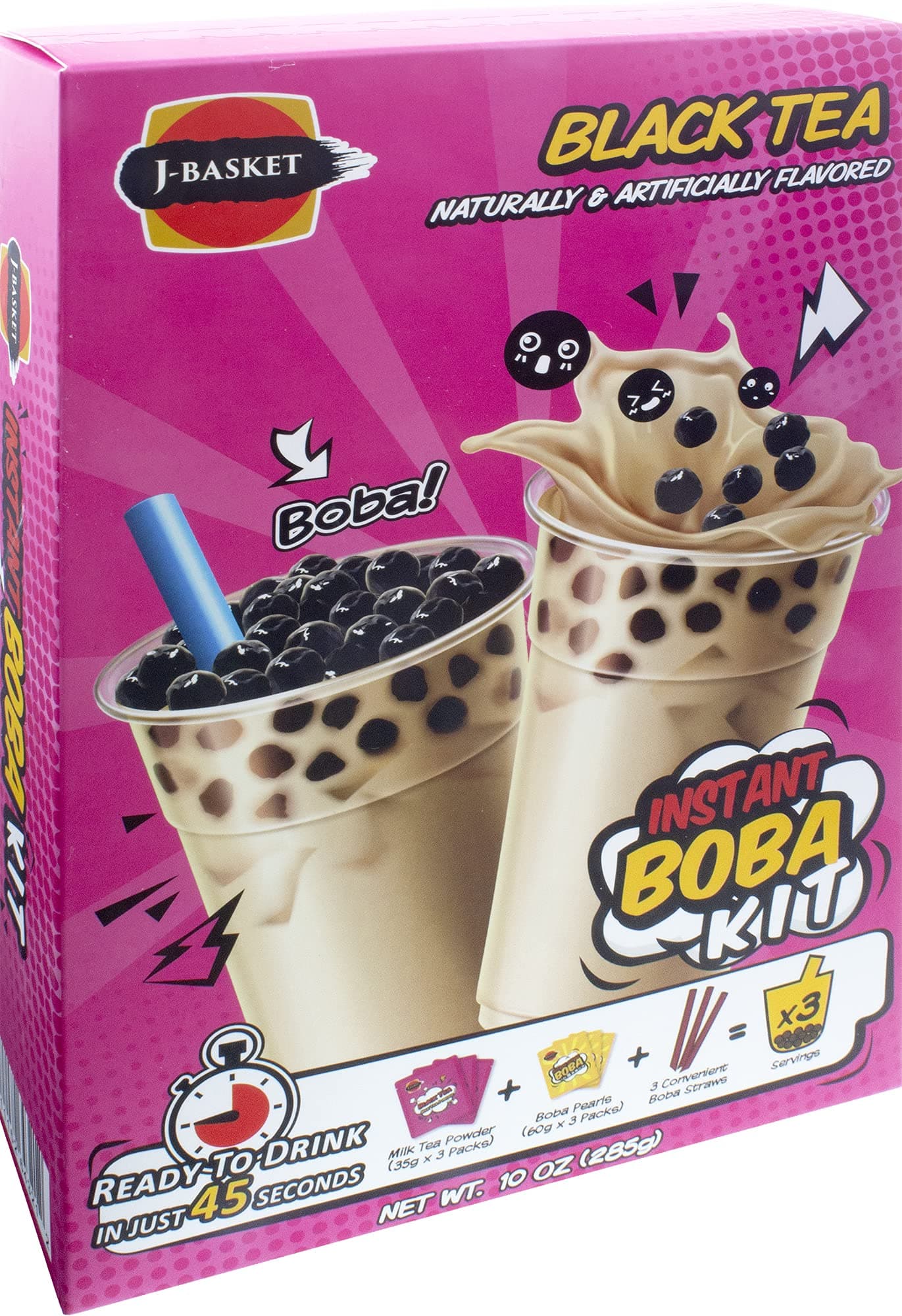 J-BASKET Black Tea Boba Kit, 10 Oz