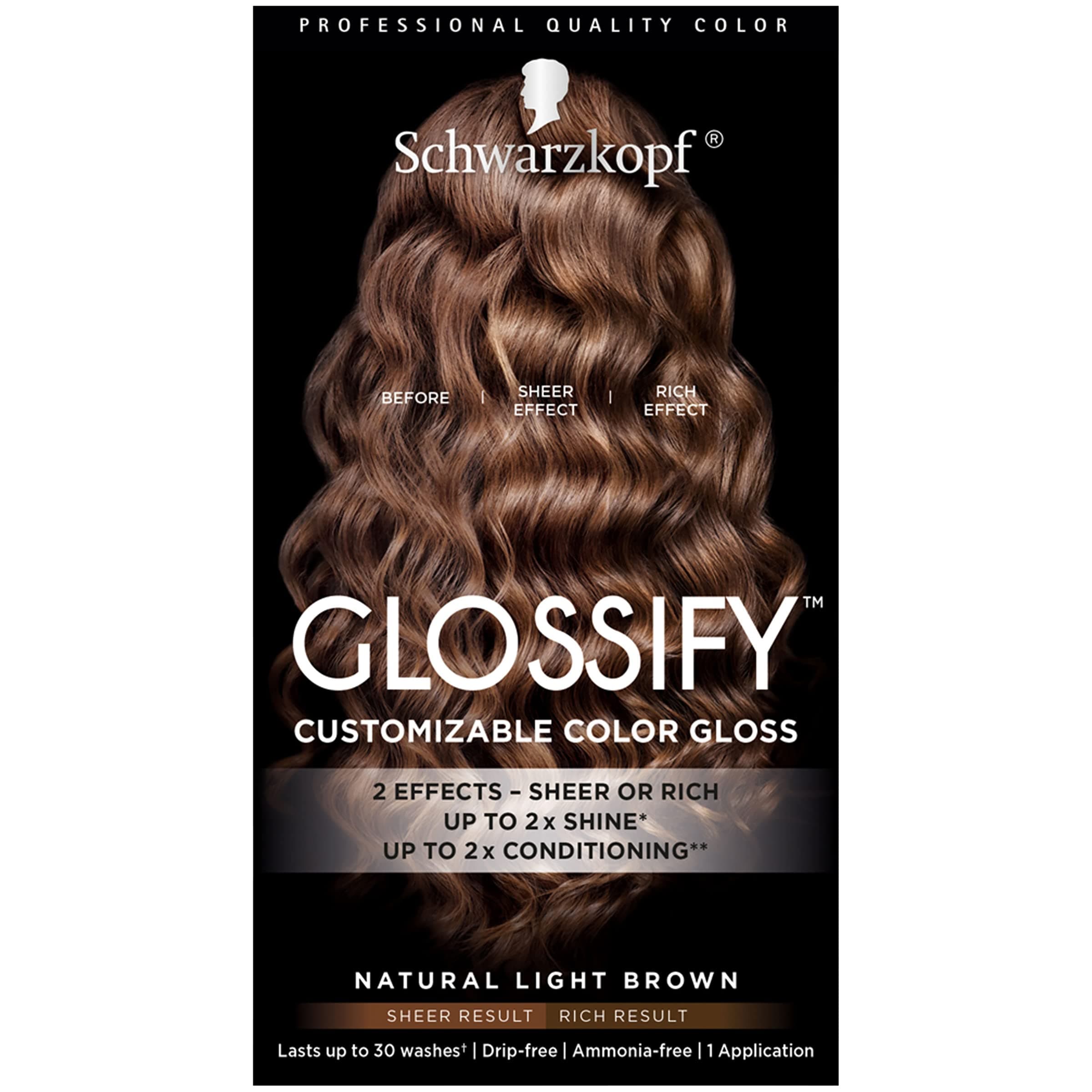 Schwarzkopf Glossify Customizable Color Gloss, Natural Light Brown