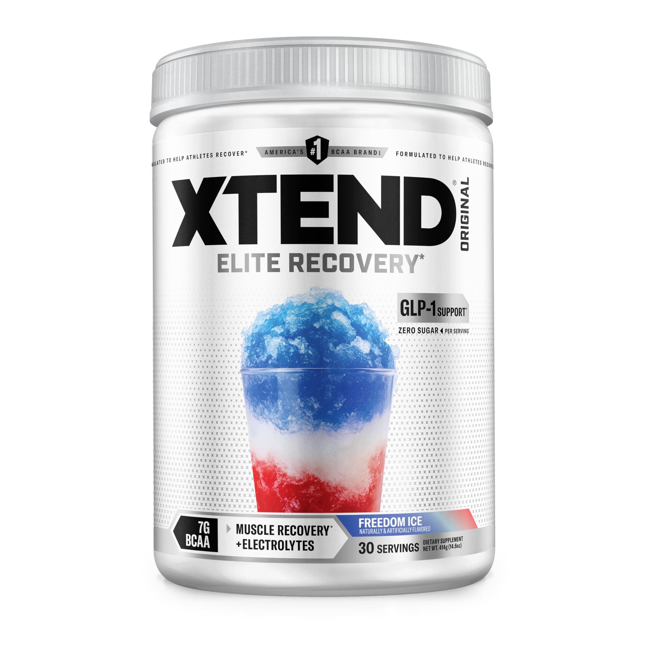 Xtend Original BCAA Powder, 7g BCAAs and 2.5g L-Glutamine for Muscle Recovery Hydration and Lean Muscle, Sugar Free Intra and Post Workout Drink with Electrolytes, Freedom Ice, 30 Servings