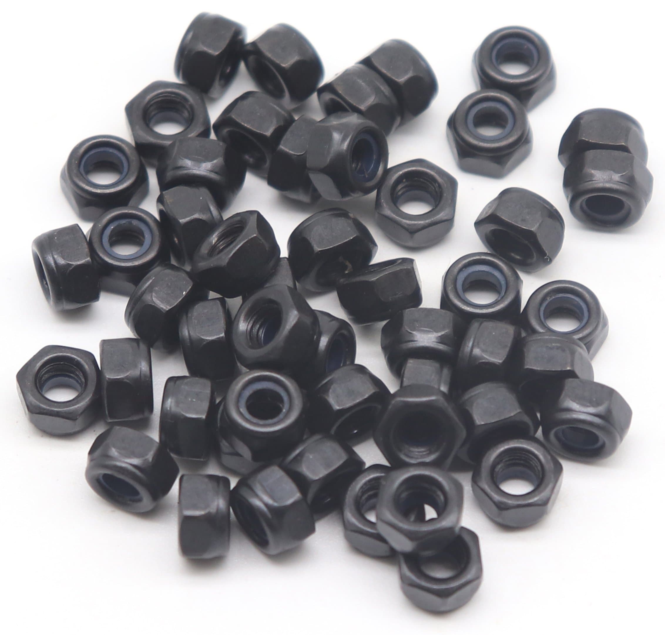 50Pcs Black M4 X 0.7MM Nylon Lock Nuts Inserted Hex Self Clinching Lock Nuts