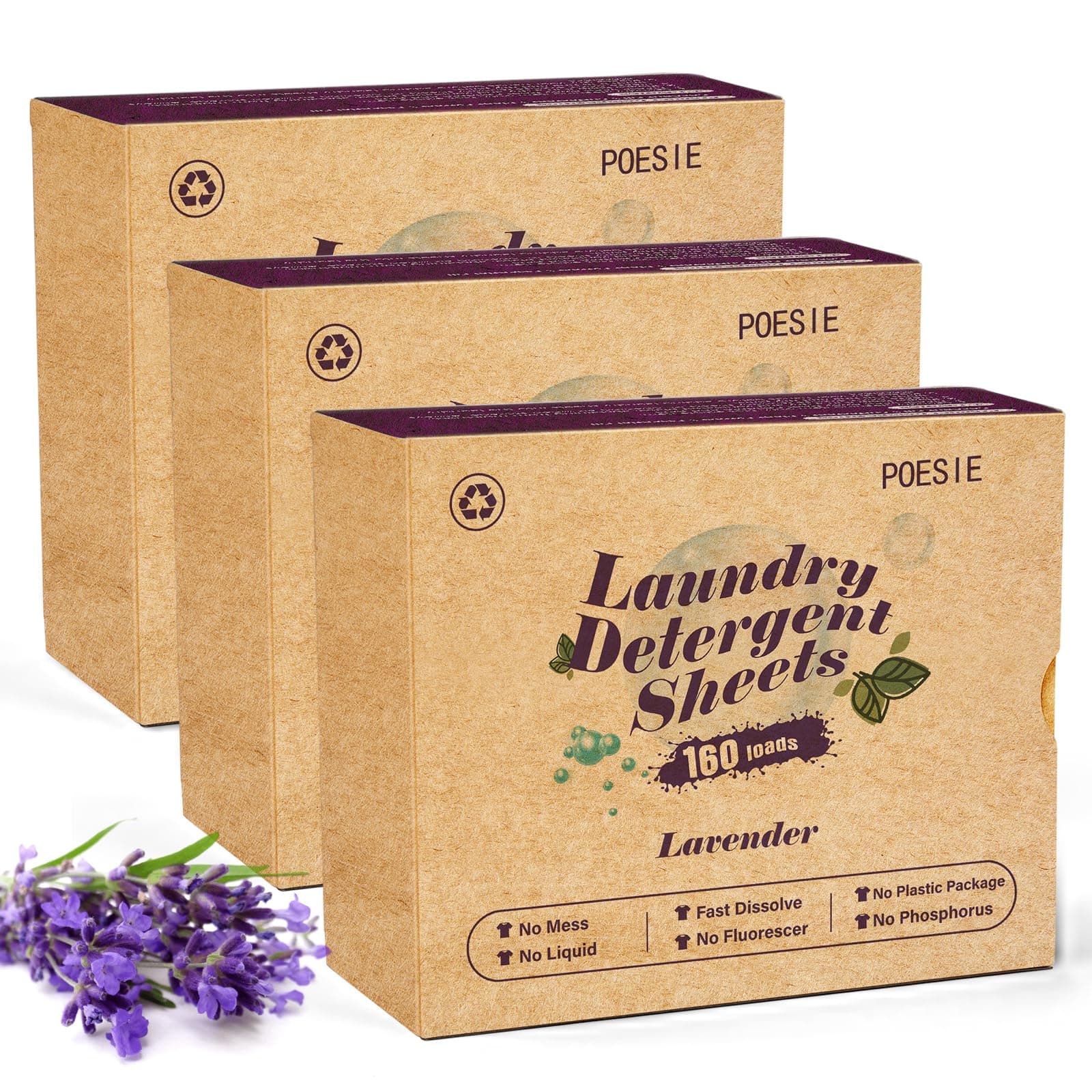 Laundry Detergent Sheets Lavender Scent 3 Pack 480 Sheets 240 Loads Laundry Strips No Plastic Jug Liquidless Travel Portable Laundry Detergent HE for Camping Dorm Life