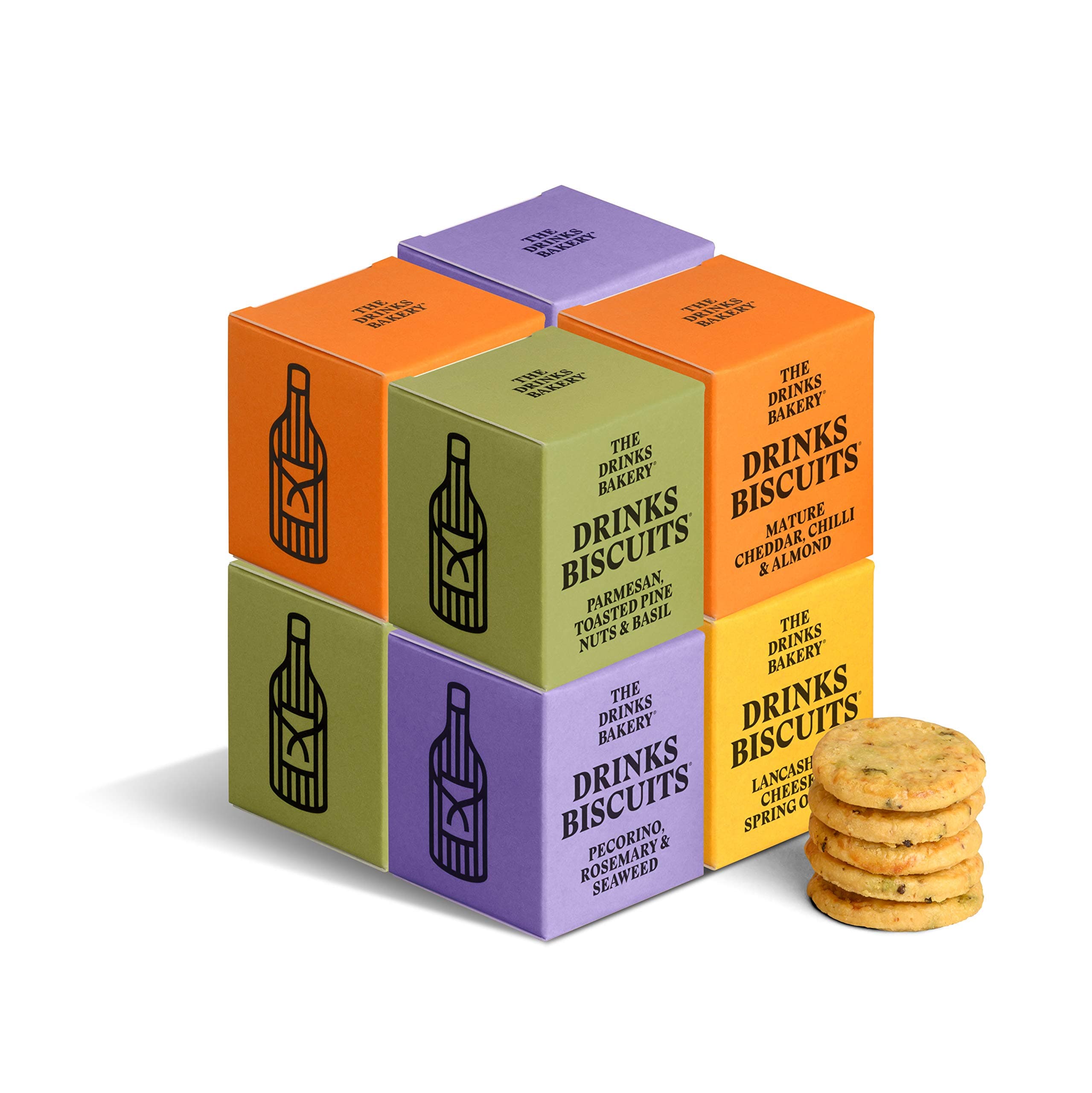 The Drinks Bakery Mixed Flavours Pack 8 x 20g | Expertly Paired to Your Favourite Drinks | Award Winning Drinks Biscuits as Seen on Dragons’ Den | Made in Scotland |