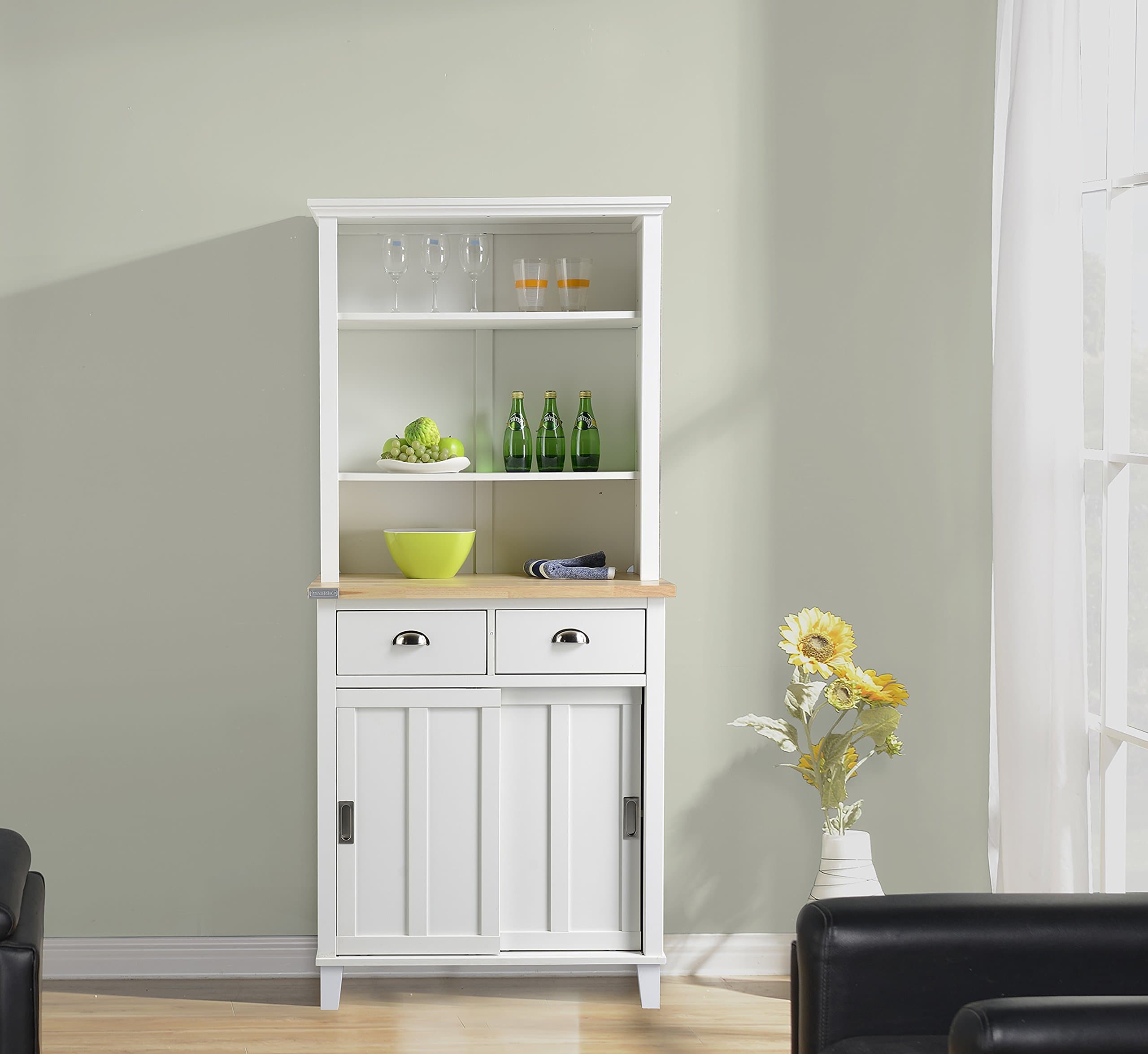 Bard Kitchen Center, 31.5" x 18.9" x 69.3", White/Maple