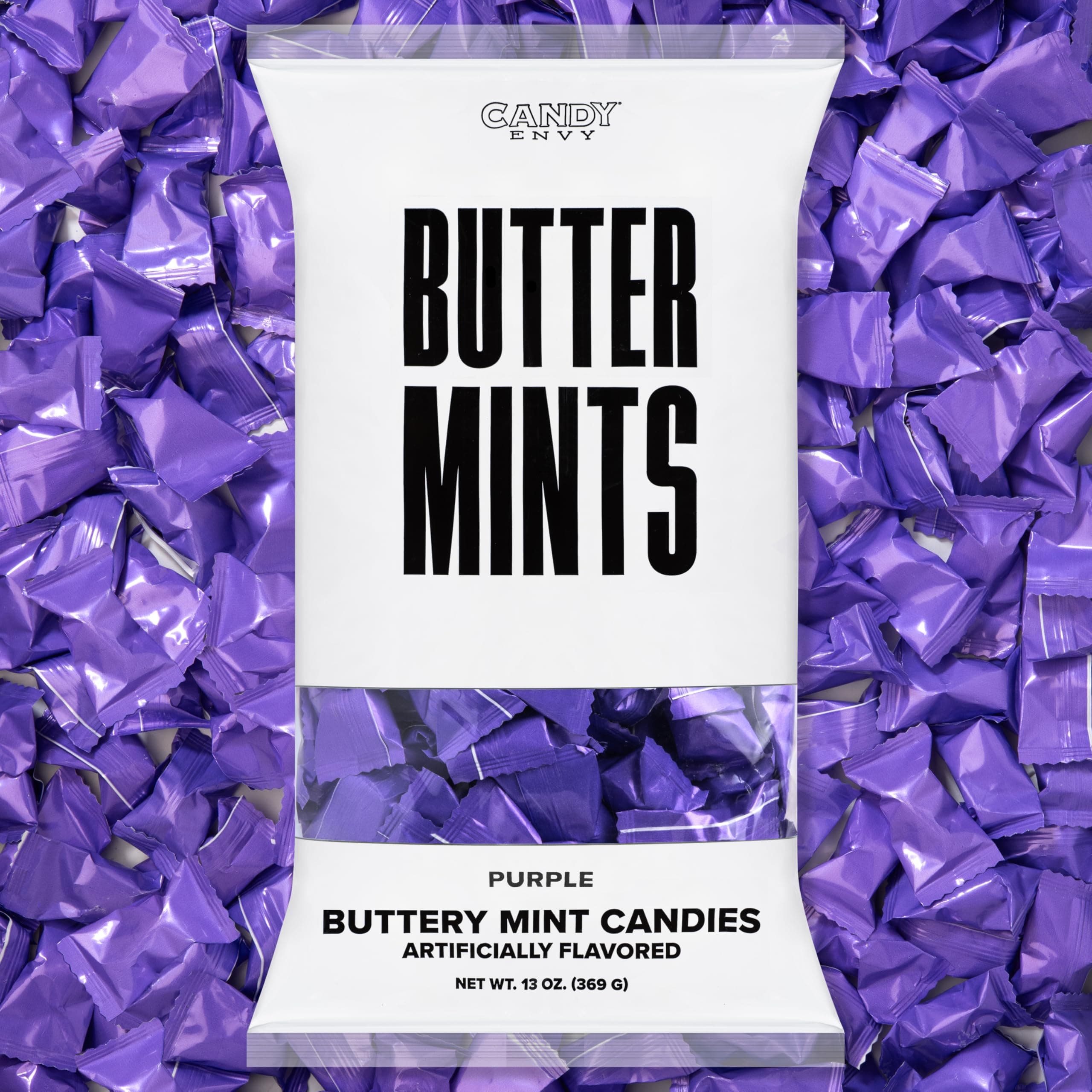 Buttermints - 13 oz. Bag - Approximately 100 Individually Wrapped Mints (Purple)