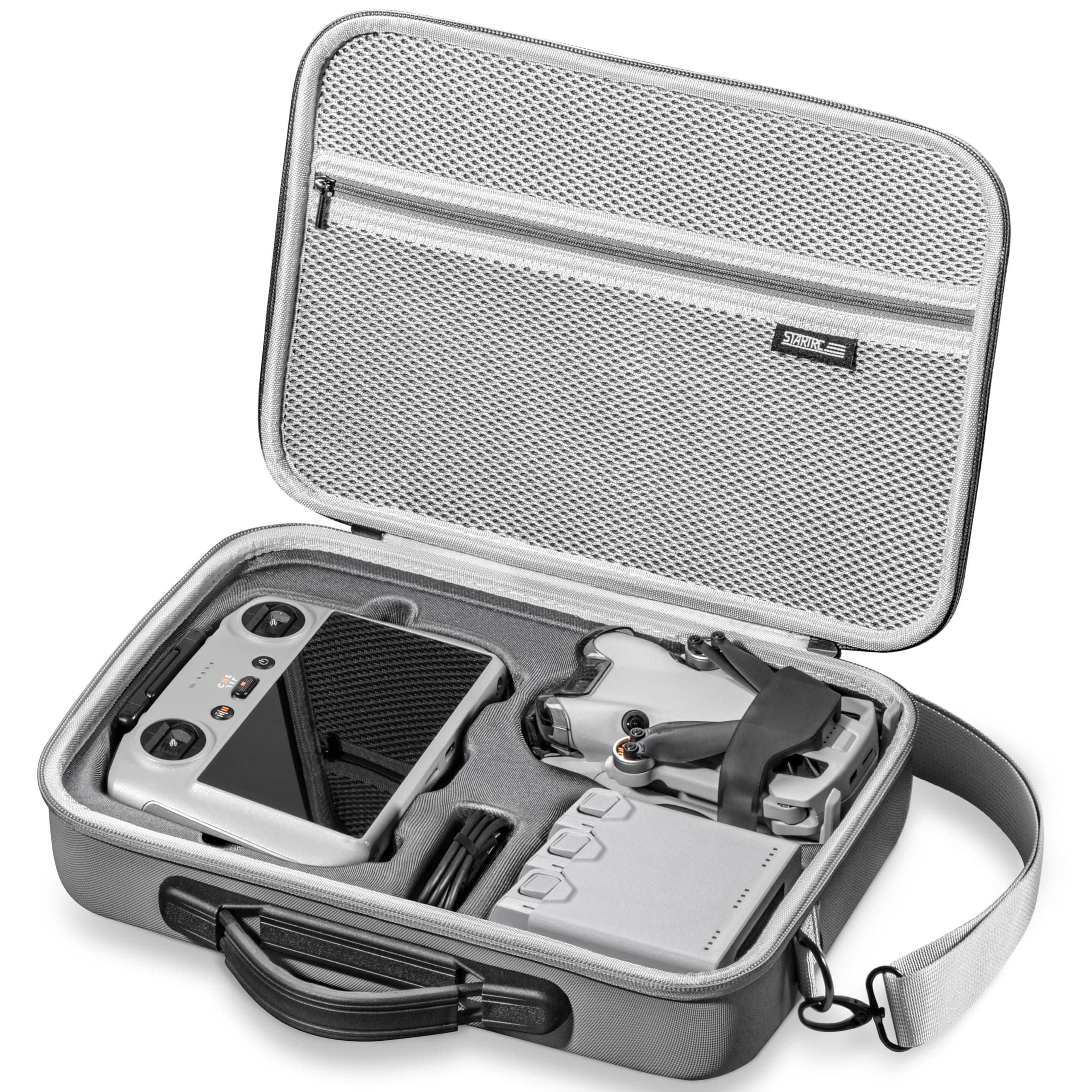Carrying Case for DJI Mini 4 Pro Accessories,Portable Travel Bag for DJI Mini 4 Pro Fly More Combo(DJI RC 2 Controller)-Drone Shoulder Bag, Gray