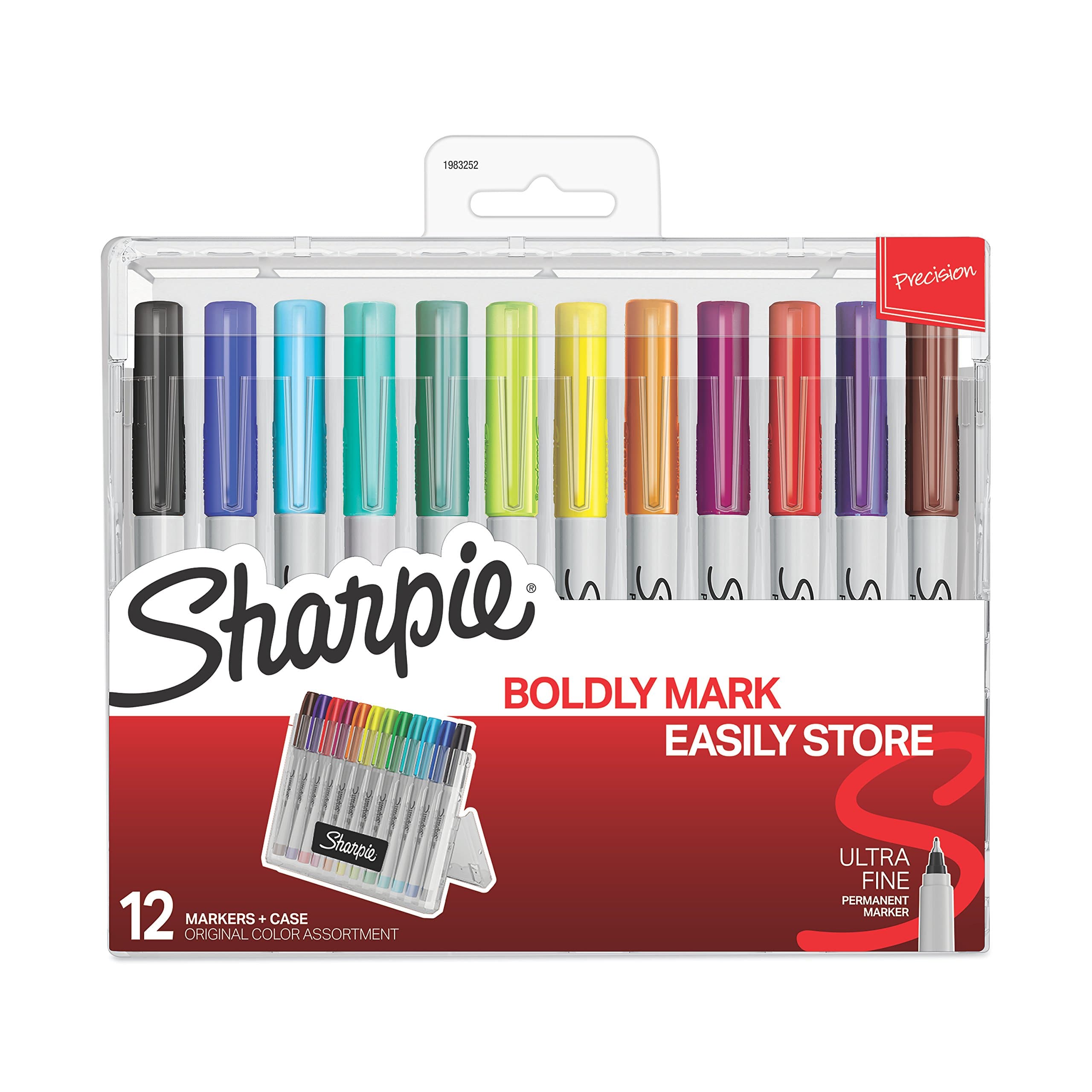 Sharpie Permanentマーカーwithストレージケース、細かい点、クール色、5カウント 12-Count