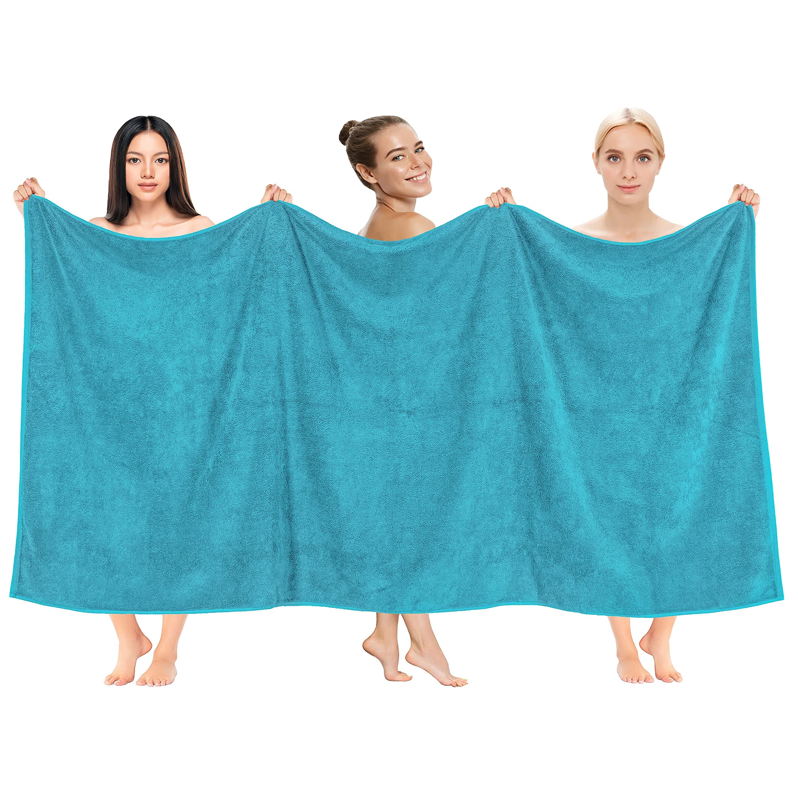 Cotton Paradise 100% Cotton 40x80 Oversized Bath Sheet, Extra Large Turkish Bath Towels for Bathroom, Aqua Blue Bathsheet