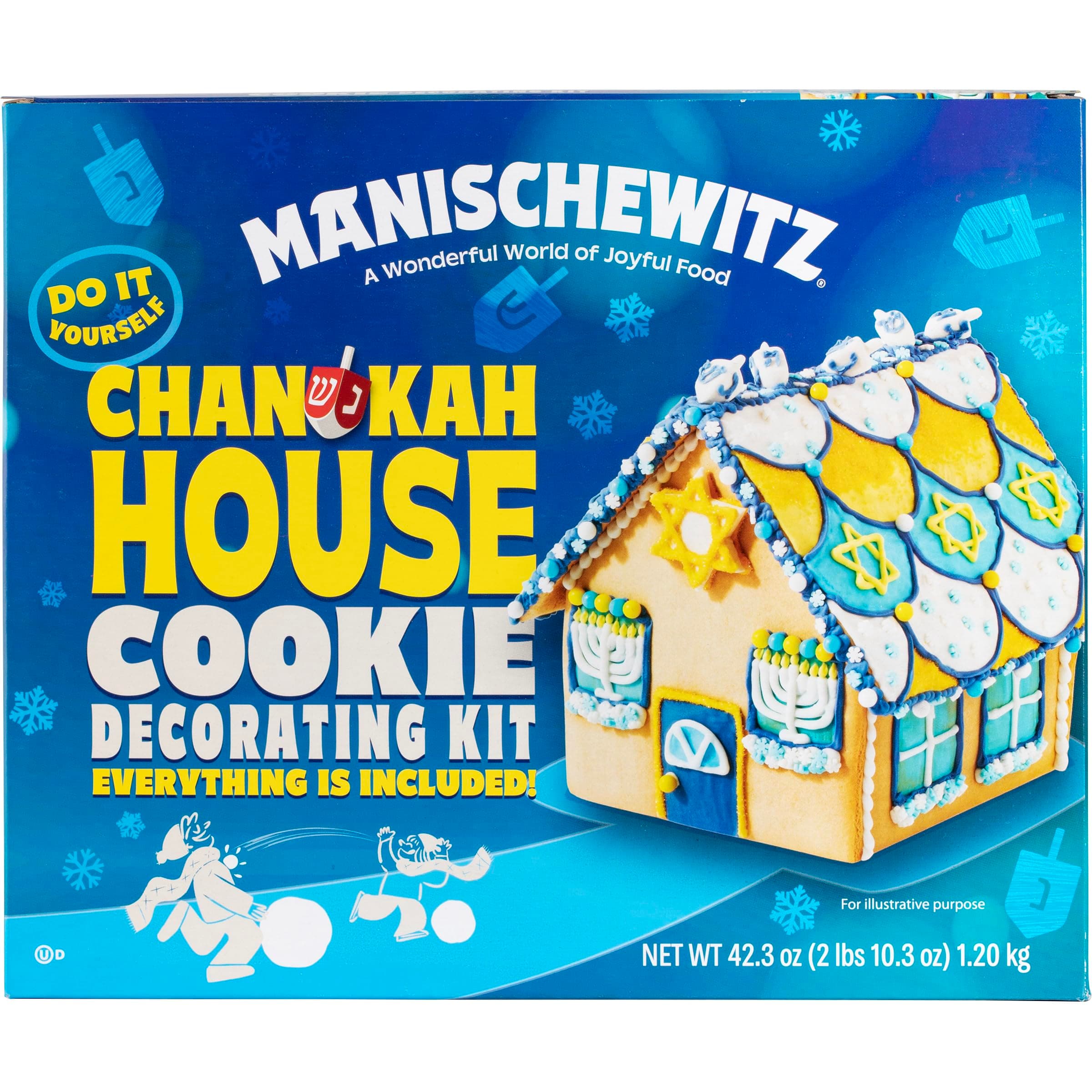 Manischewitz Do-It-Yourself Chanukah House Vanilla Cookie Decorating Kit - Net Wt. 2lb. 15oz(1.33 kg)
