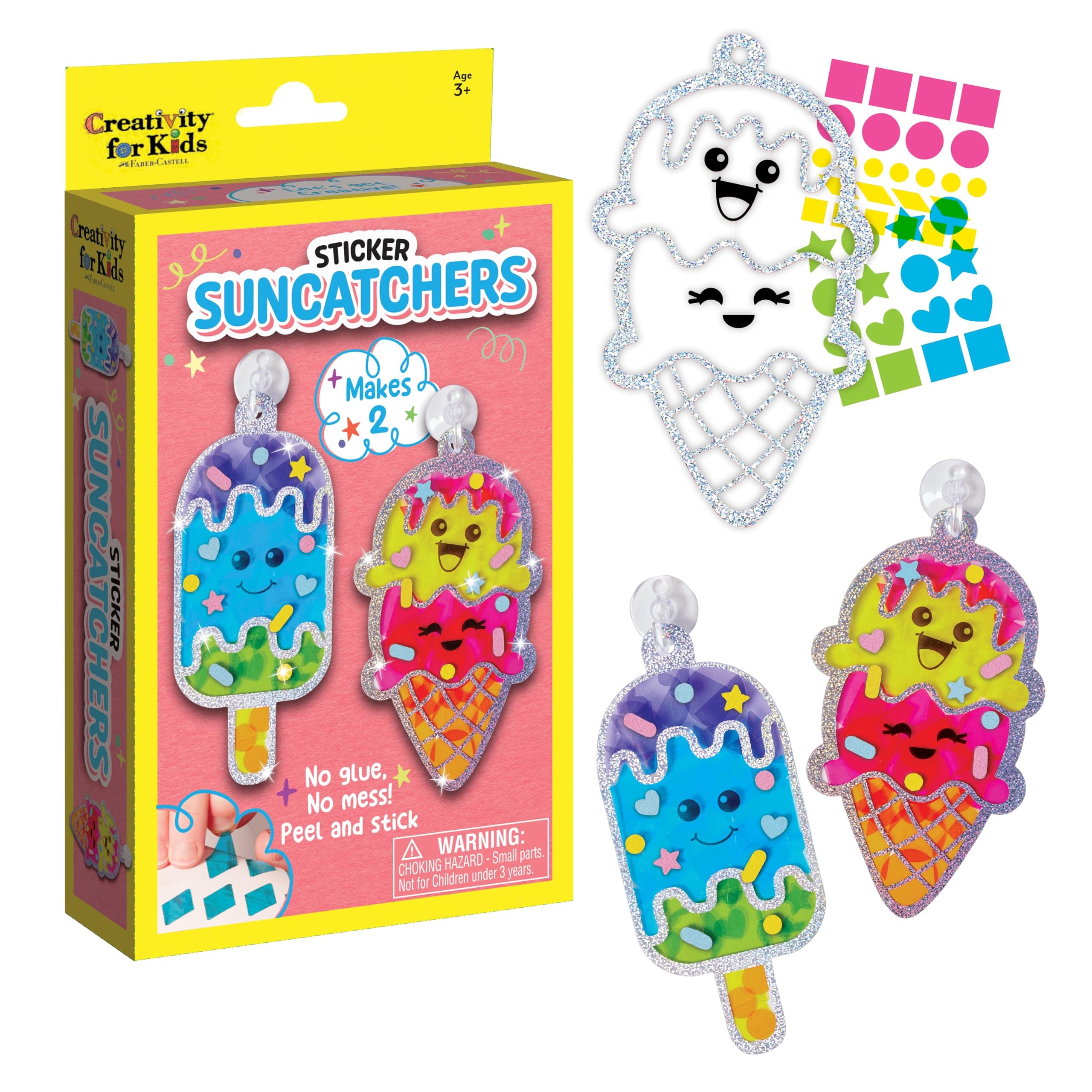 Sticker Sun Catchers Mini Craft Kit: Create 2 Suncatchers - Toddler Easter Basket Stuffers and Gifts, Arts & Crafts for Kids, Window Art for Kids (Ages 3+)