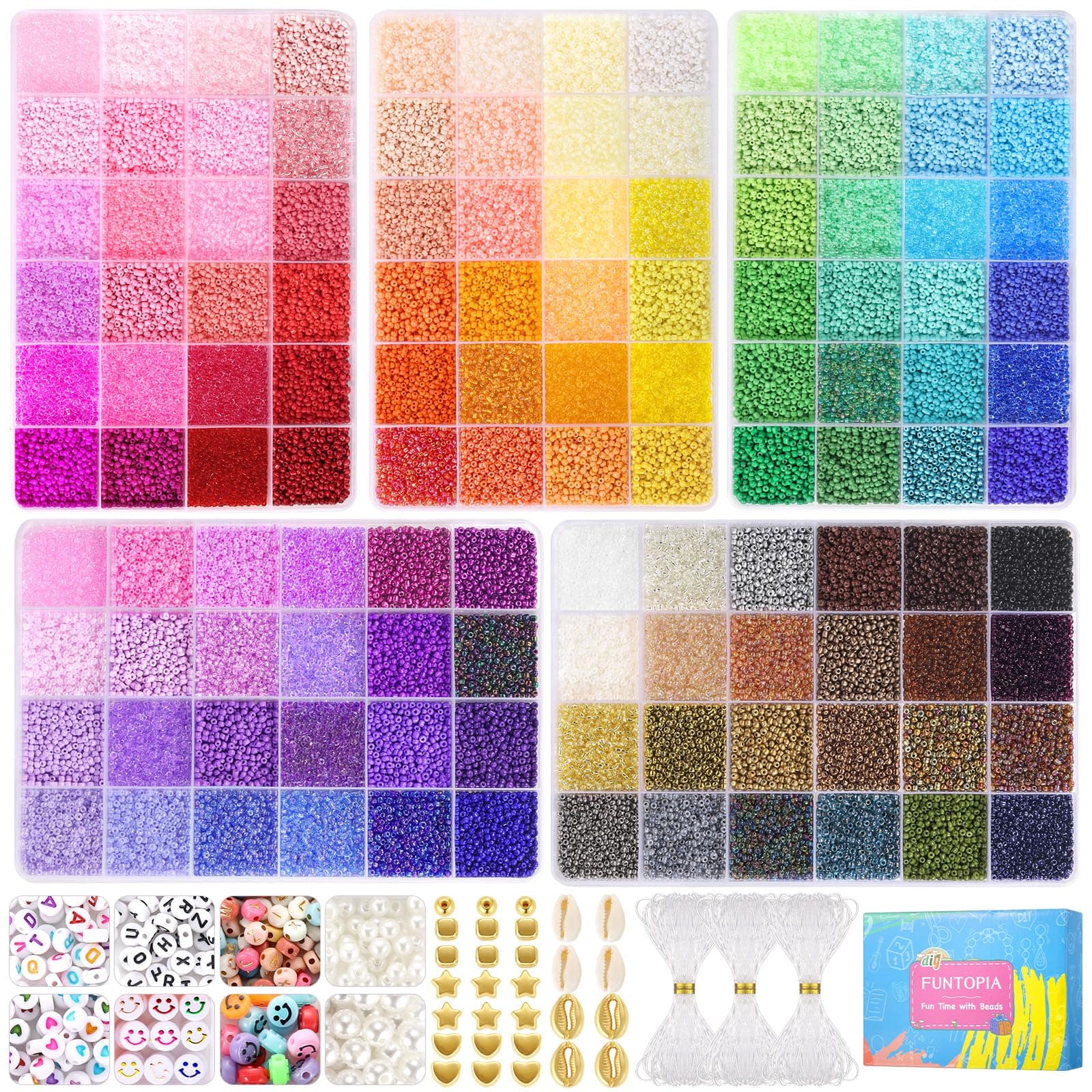 Funtopia 120 Colors 2mm Seed Beads