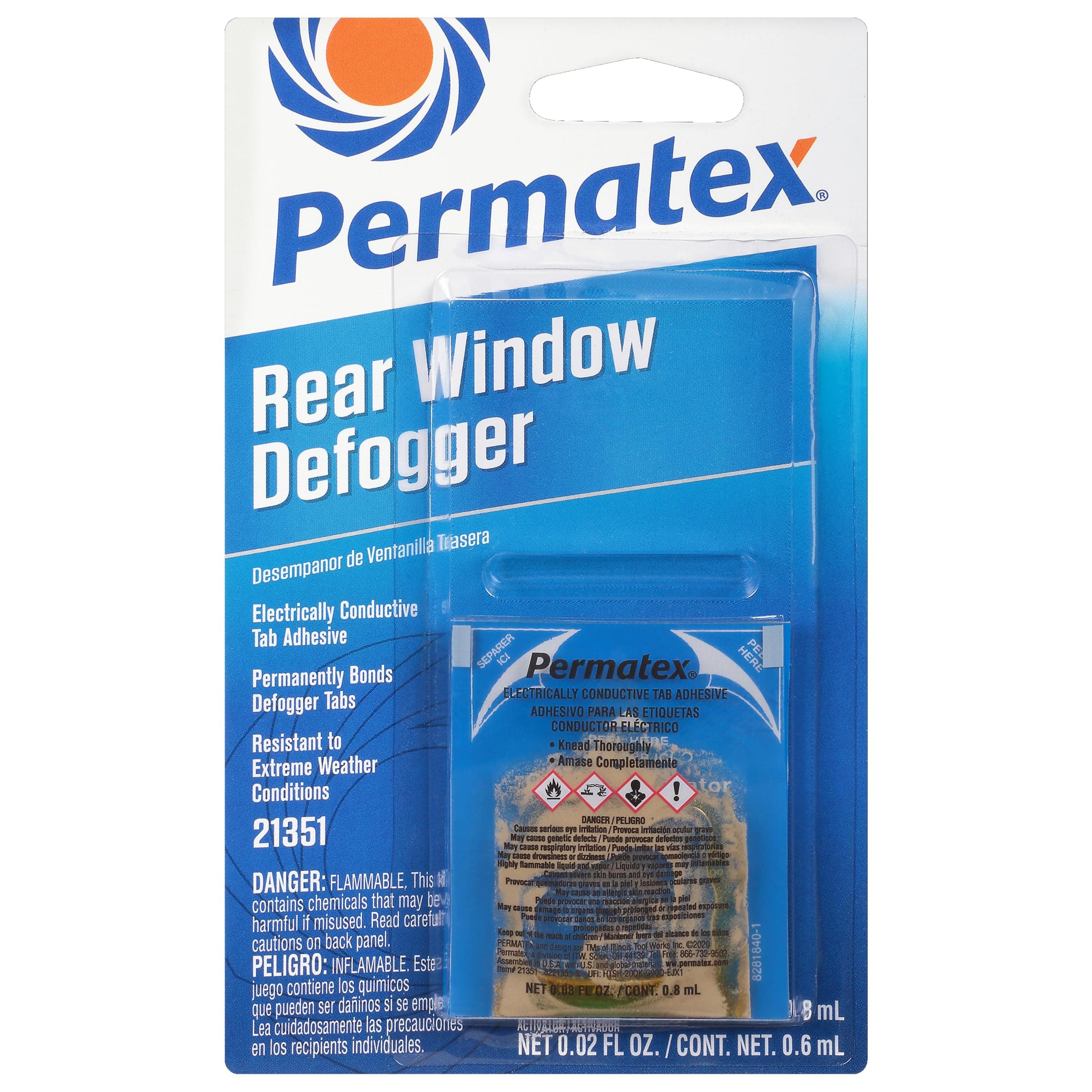 Permatex 21351 Rear Window Defogger Electrical Conductive Tab Adhesive: Complete Kit for Quick and Easy Repair of Damaged Rear Windows