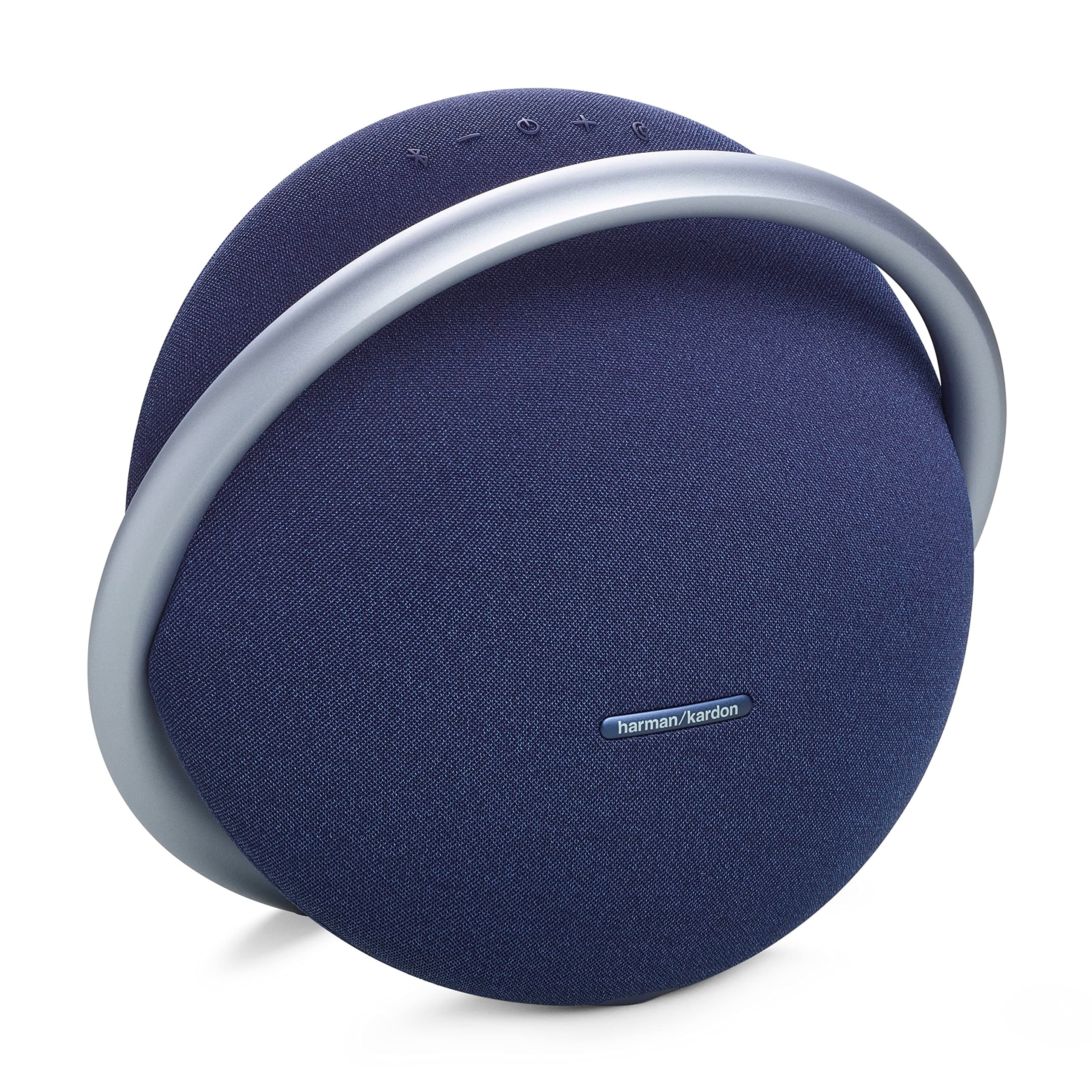 Onyx Studio 8 Portable Stereo Bluetooth Speaker, Superior Sound Performance, Elegant Design, Self-Tuning, 8 Hours Battery, Eco-Friendly Materials, Built-In Dual Mic - Blue, HKOS8BLUUK