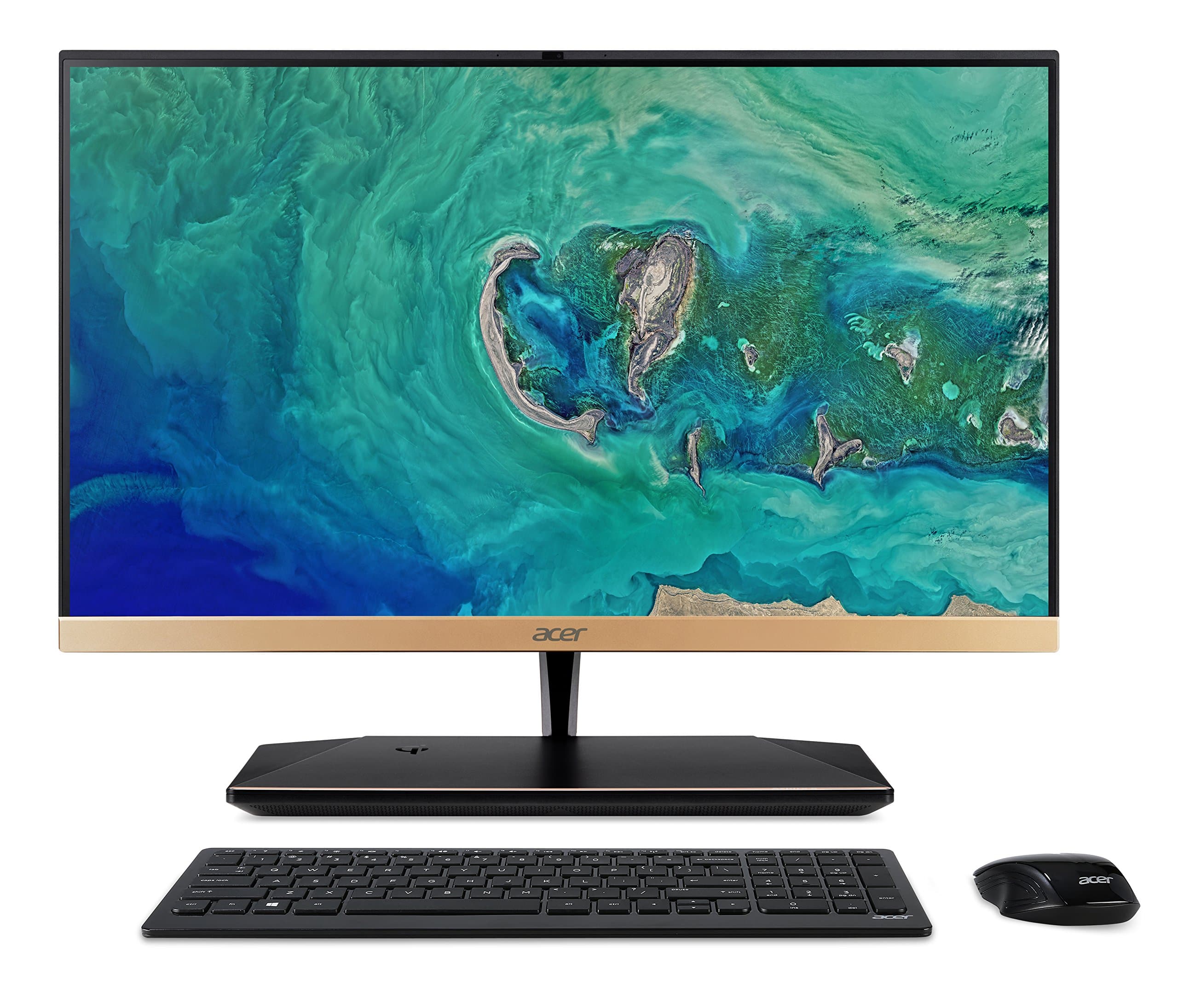 Acer Aspire S24-880 All-in-One PC - (Intel Core i5-8250U, 8GB RAM and 16GB Optane, 1TB HDD, 23.8-inch Full HD Display, Wireless Keyboard and Mouse, Windows 10, Black/Gold)