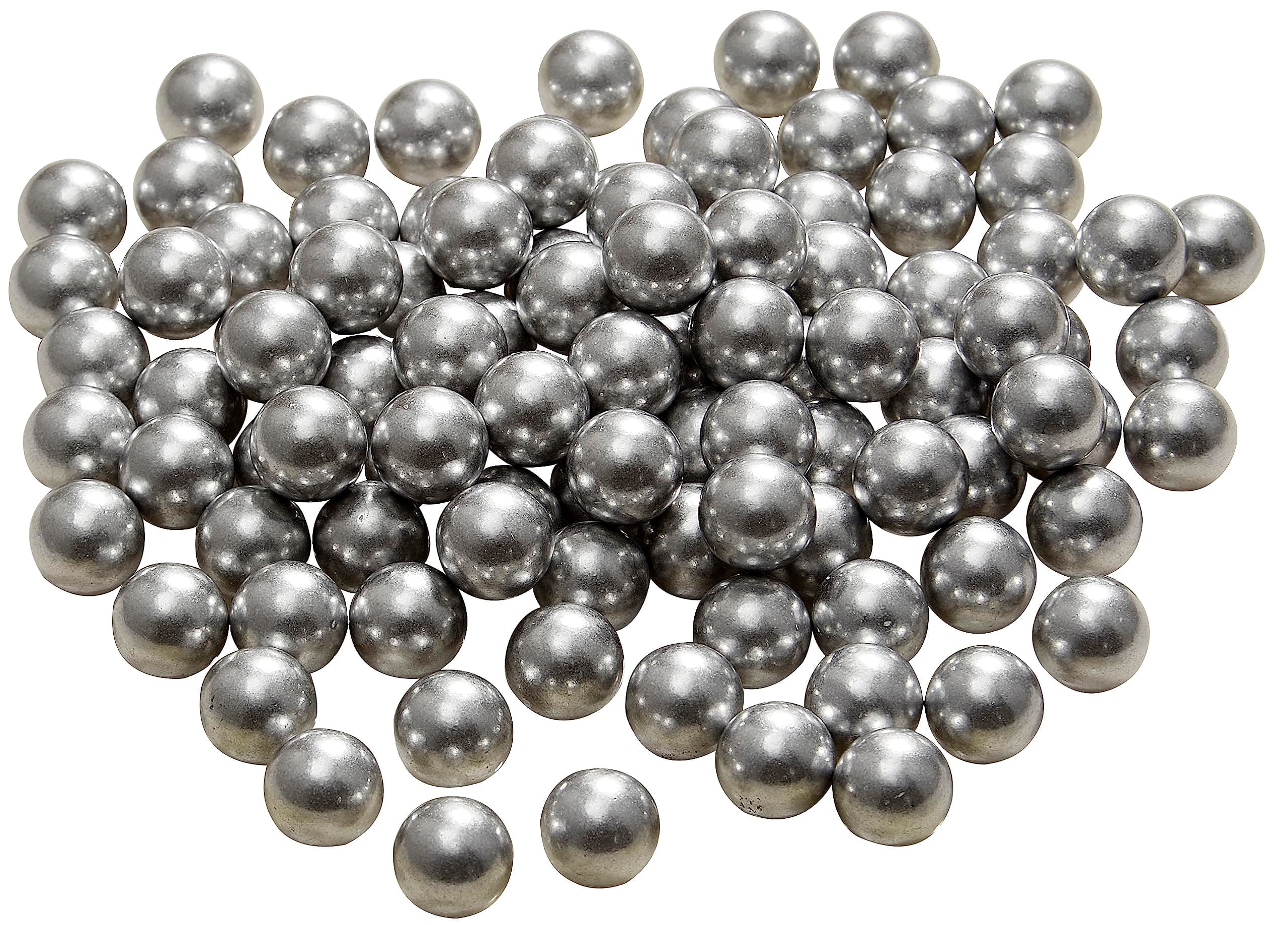 100 Rounds 50 Cal. Solid Aluminum Balls for Self Defense, 2.8 Gram Reusable .50 Caliber Aluminum Paintballs Ammo Projectiles for Training Fit for t4e TR50/HDR 50 Target Shooting (Silver)