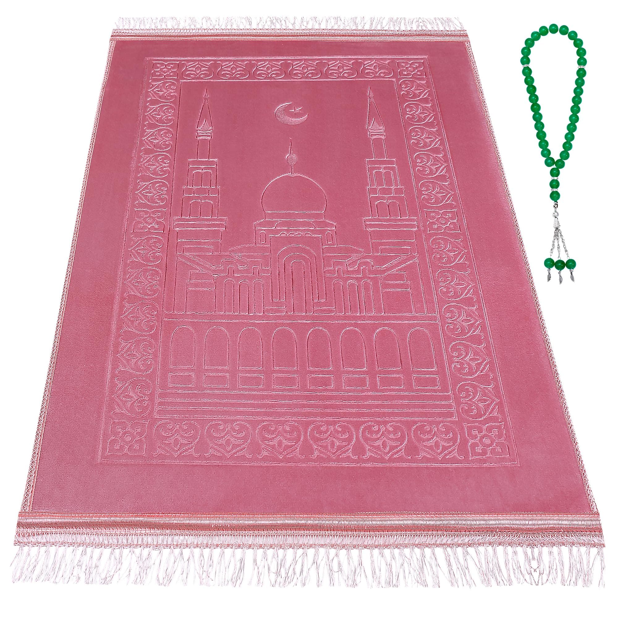 Muslim Prayer mat Extra Soft and Thick Padded Rug for Eid Travel Ramadan Islamic Gift and Great for Knees and Forehead
