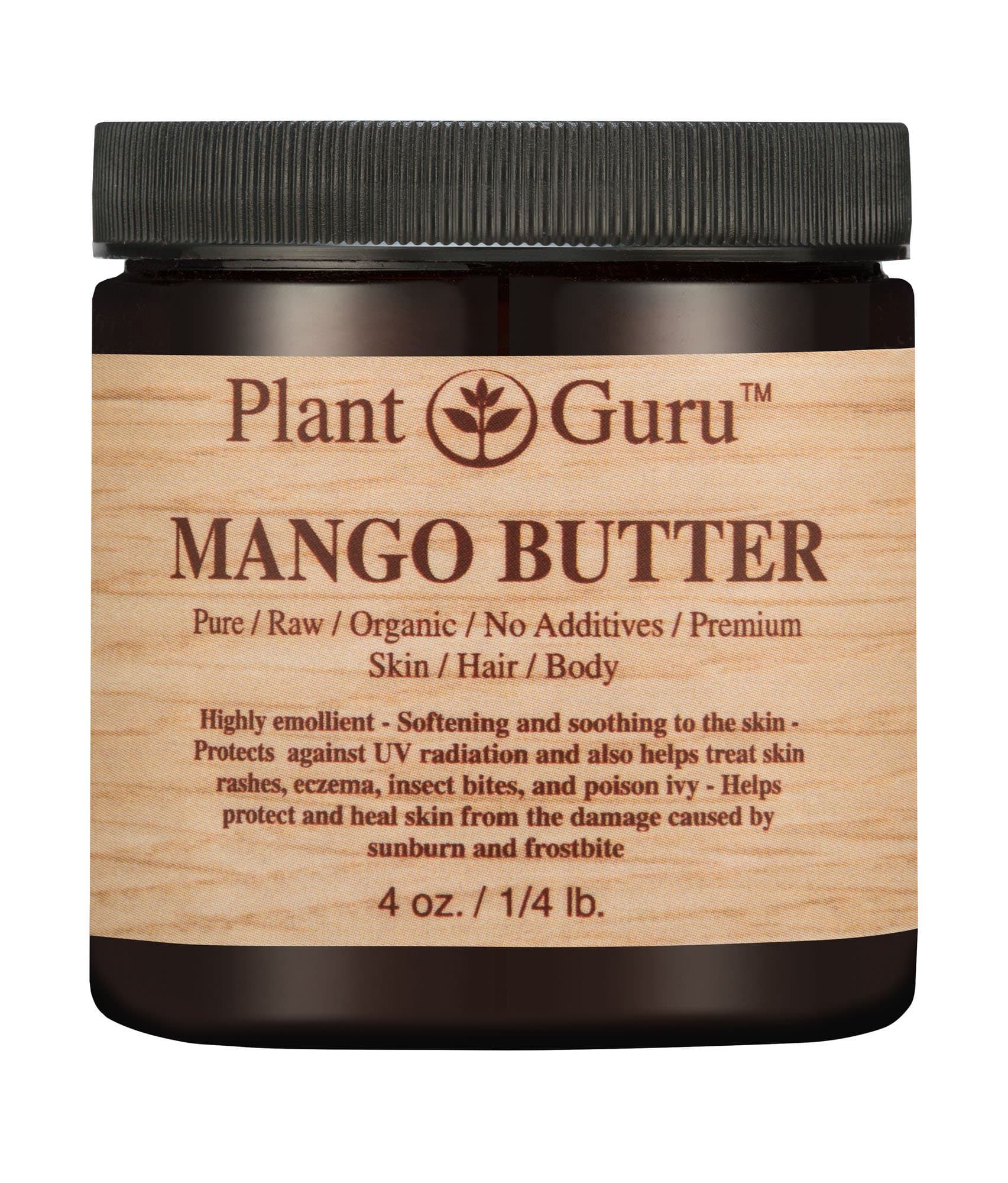 Raw Mango Butter 4 oz 100% Pure Natural Cold Pressed. Skin Body and Hair Moisturizer, DIY Creams, Balms, Lotions, Soaps.