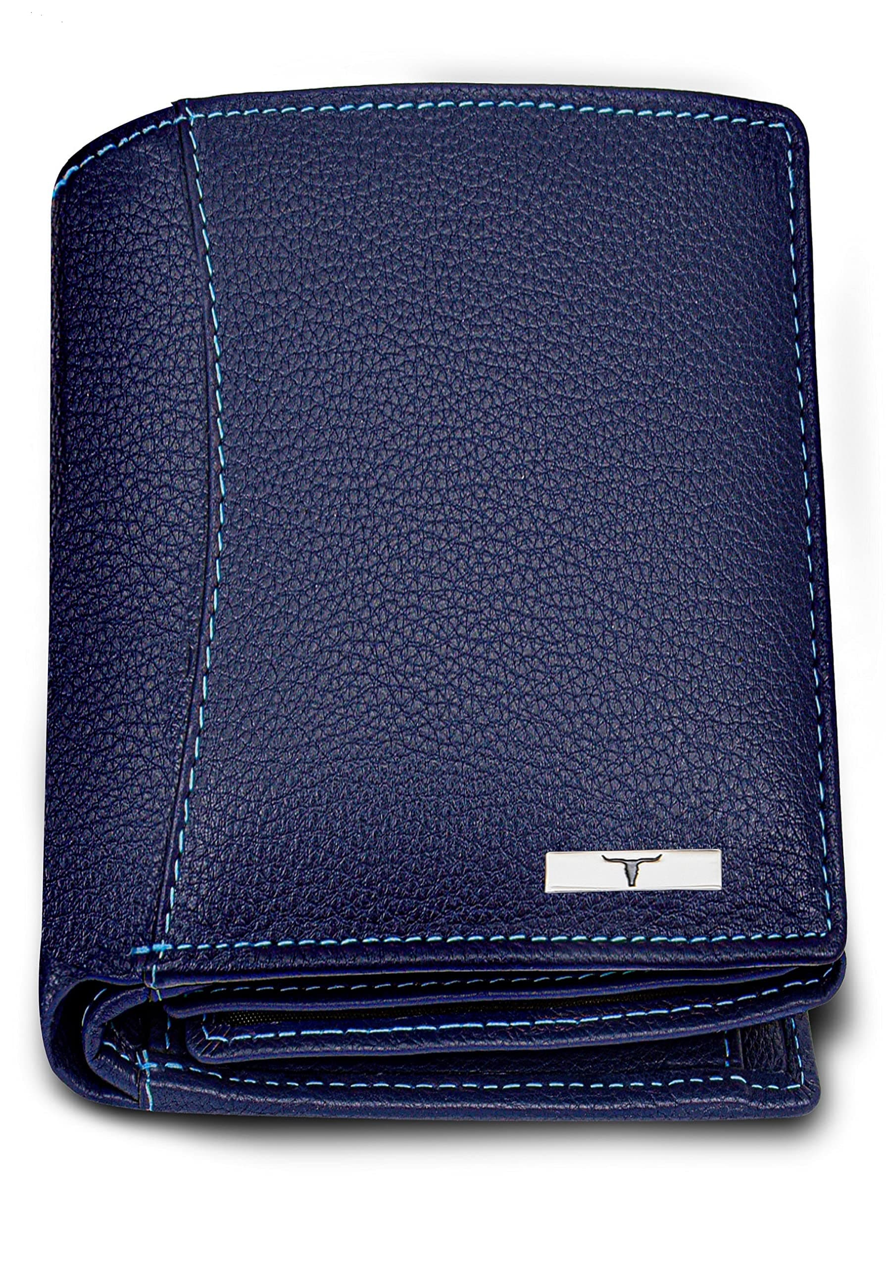 アーバンフォレストオーランドメンズレザーウォレット(ブルー)、ブルー, ブルー, コンテンポラリー