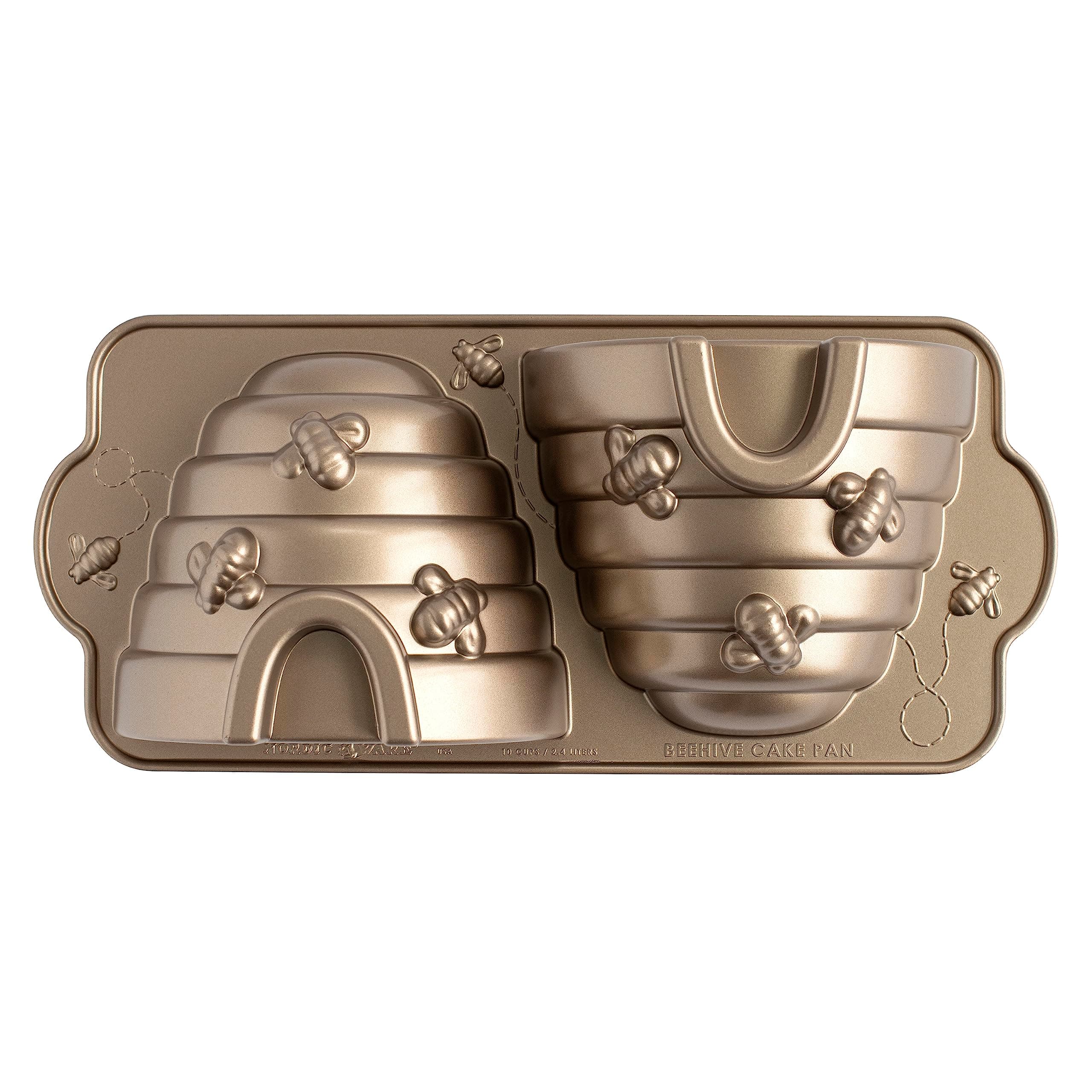 Nordic Ware Beehive Cake Pan, 10 Cup, Toffee