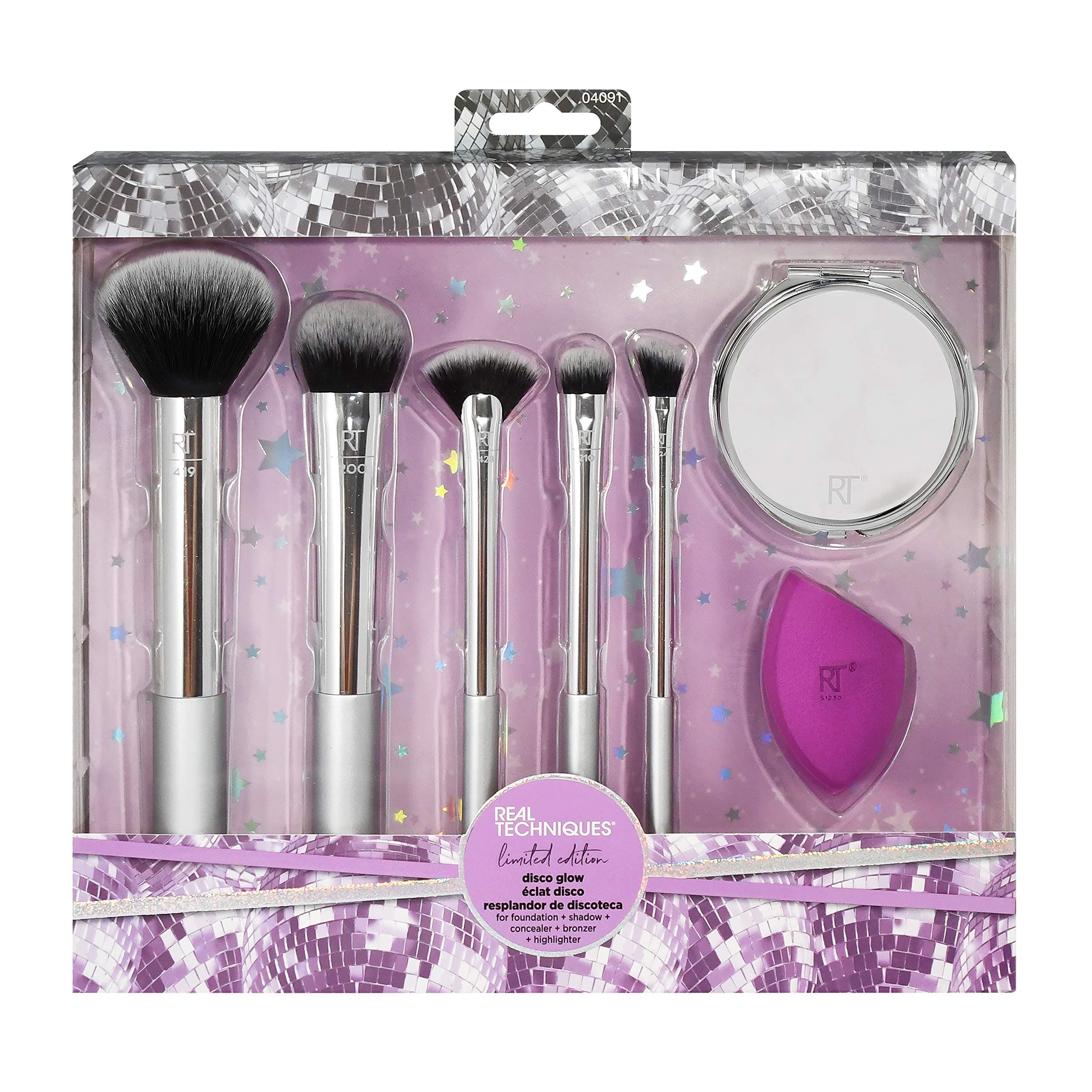 Real Techniques 5-Piece Disco Glow Make-Up Brush and Sponge Set