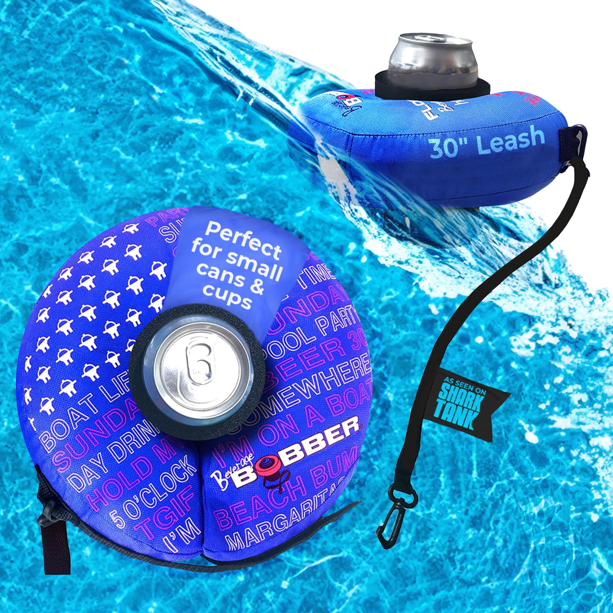 Blue Small - Human Bobber Inflatable Floating Drink Holder – Beverage Bobber Drink Float for Tumblers, Yeti, Tervis, or Wine Bottle in The Hot Tub, Pool or Boat (Small 12oz Cans or Bottles)