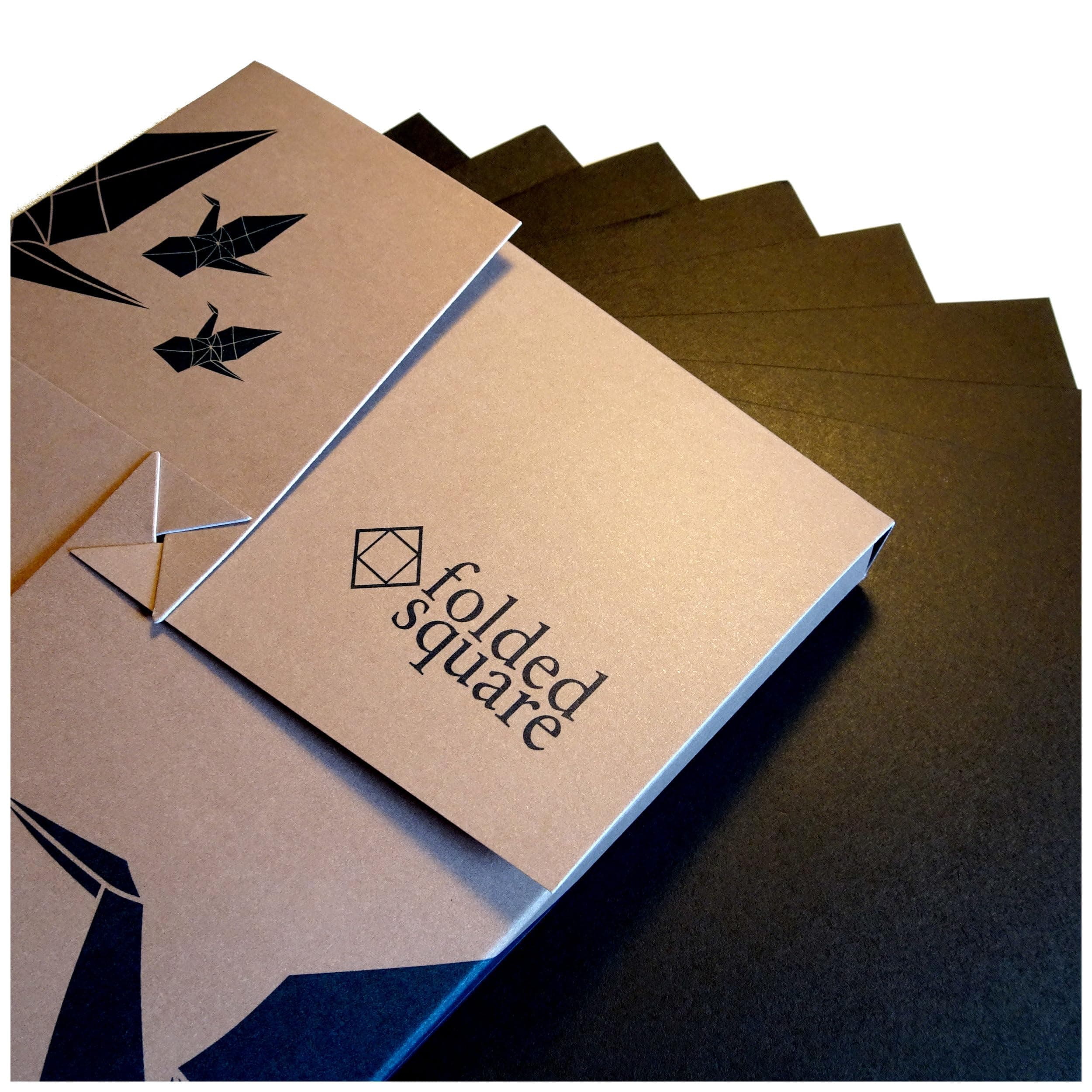 Midnight Black Origami Paper | 100 Sheets, 15cm Square