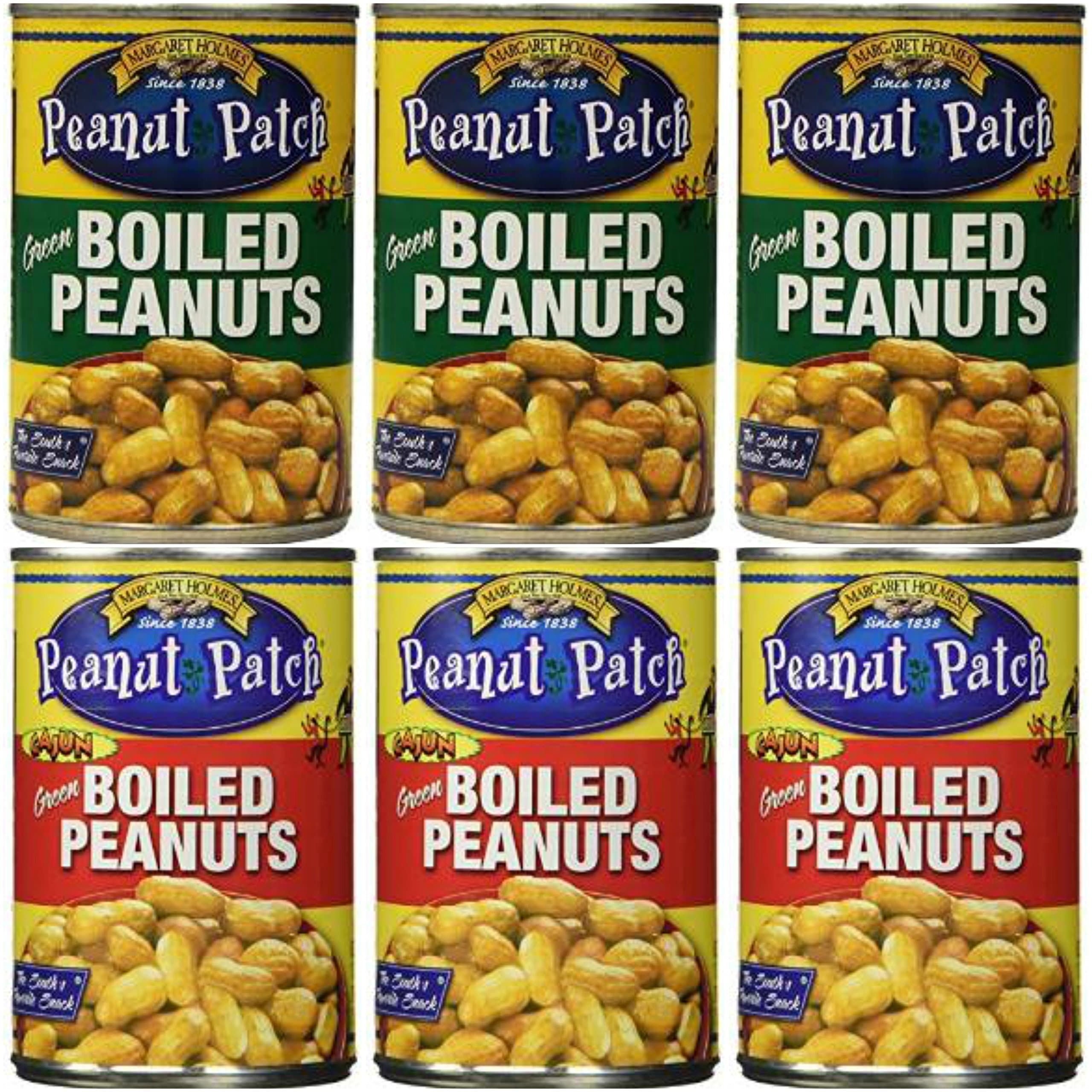 Margaret Holmes 3 Pack Boiled Peanuts and 3 Pack Cajun Boiled Peanuts (Total of 6)