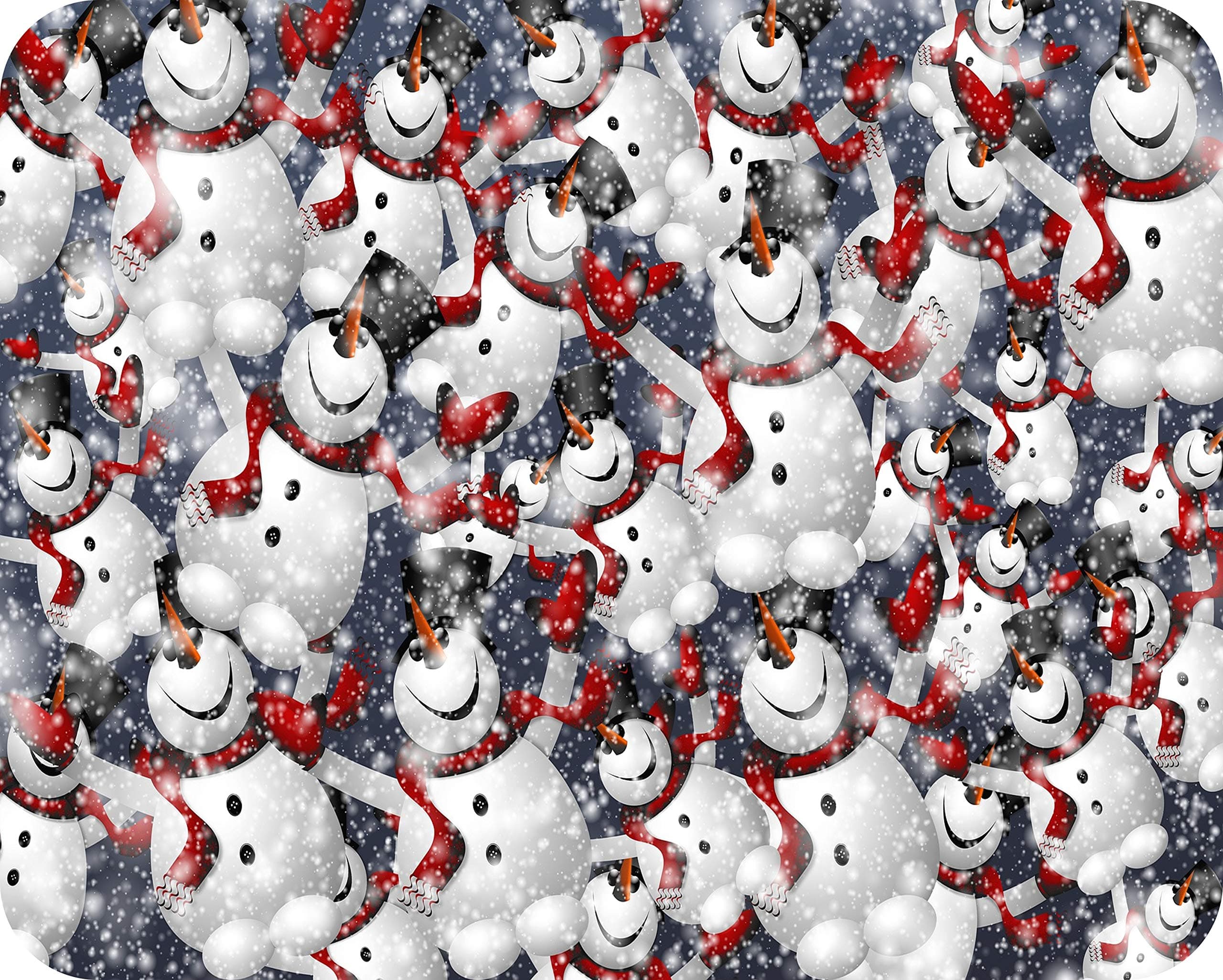 Christmas Glass Worktop Saver- Kitchen Worktop Protector with Dancing Snowmen Design - Tempered Glass Chopping Cutting Board for Food Prep Baking Pastry - by Pearl Glass (50 x 40cm Large)