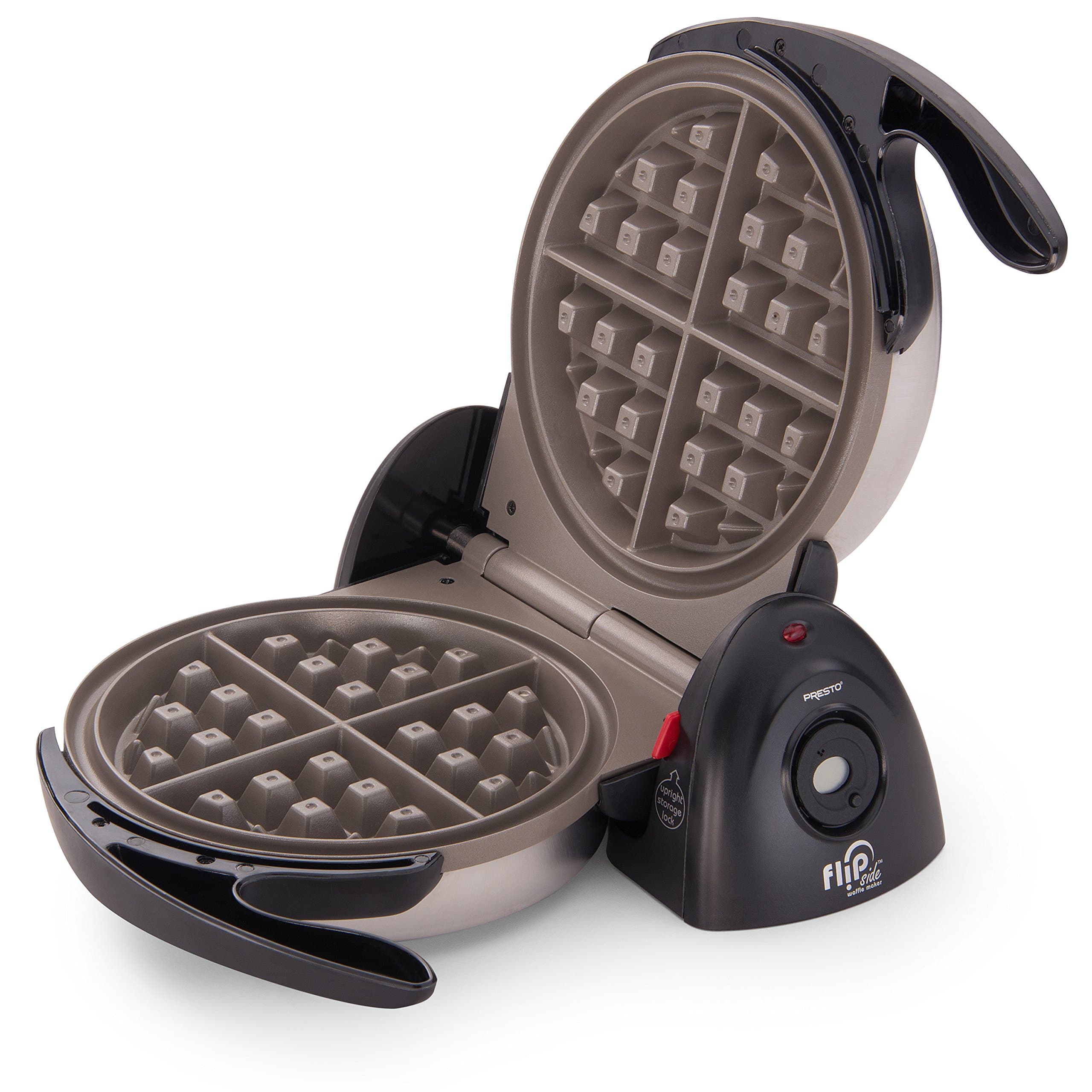 Presto 03510 Ceramic FlipSide Belgian Waffle Maker,BlackGray (Pack of 2)