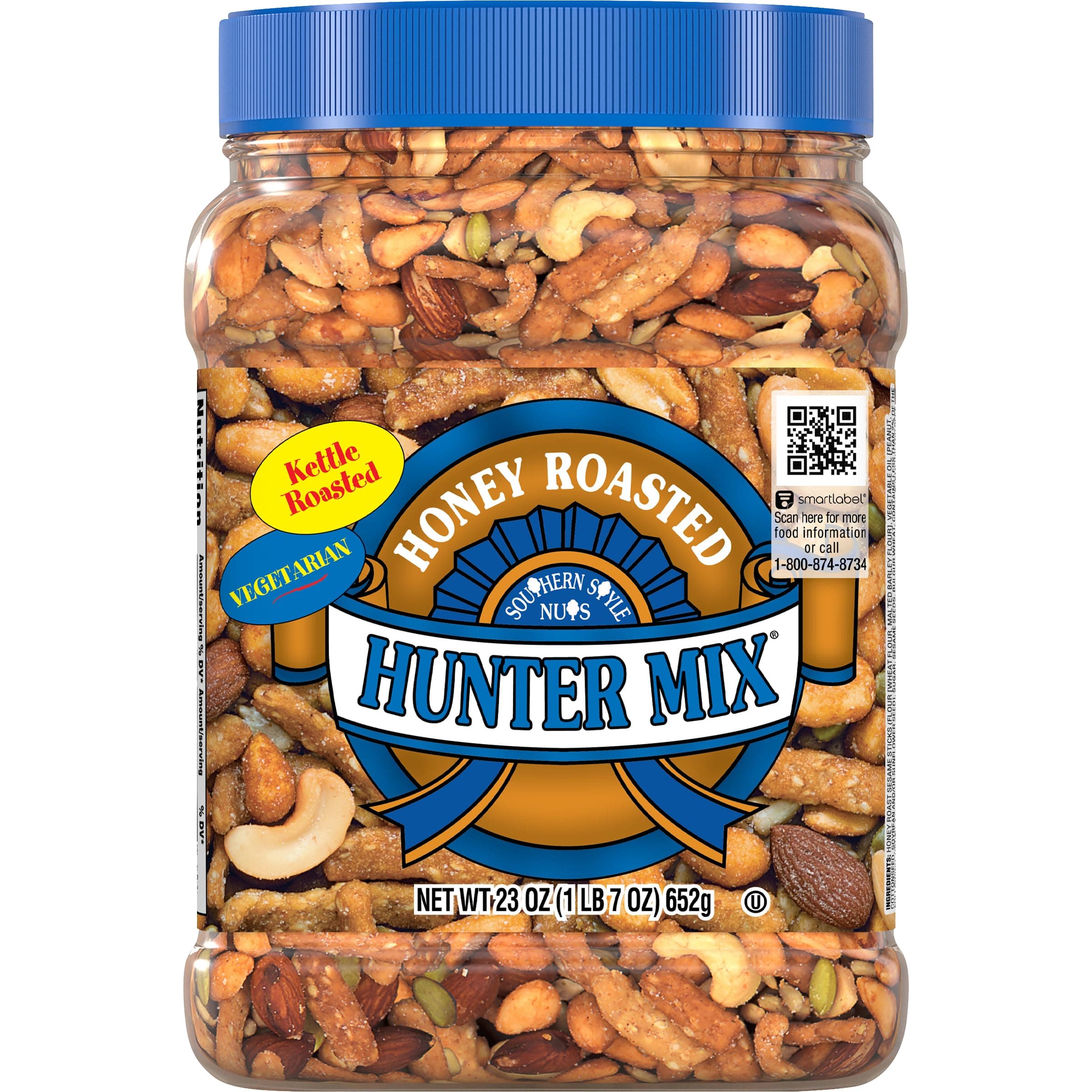 Southern Style Nuts Honey Roasted Hunter Bulk Trail Mix, 23 oz (Pack of 1), Honey Roasted Sesame Sticks & Peanuts, Sunflower Kernels, Almonds, Cashews & Pepitas, Mixed Nuts, Snacks for Adults & Kids