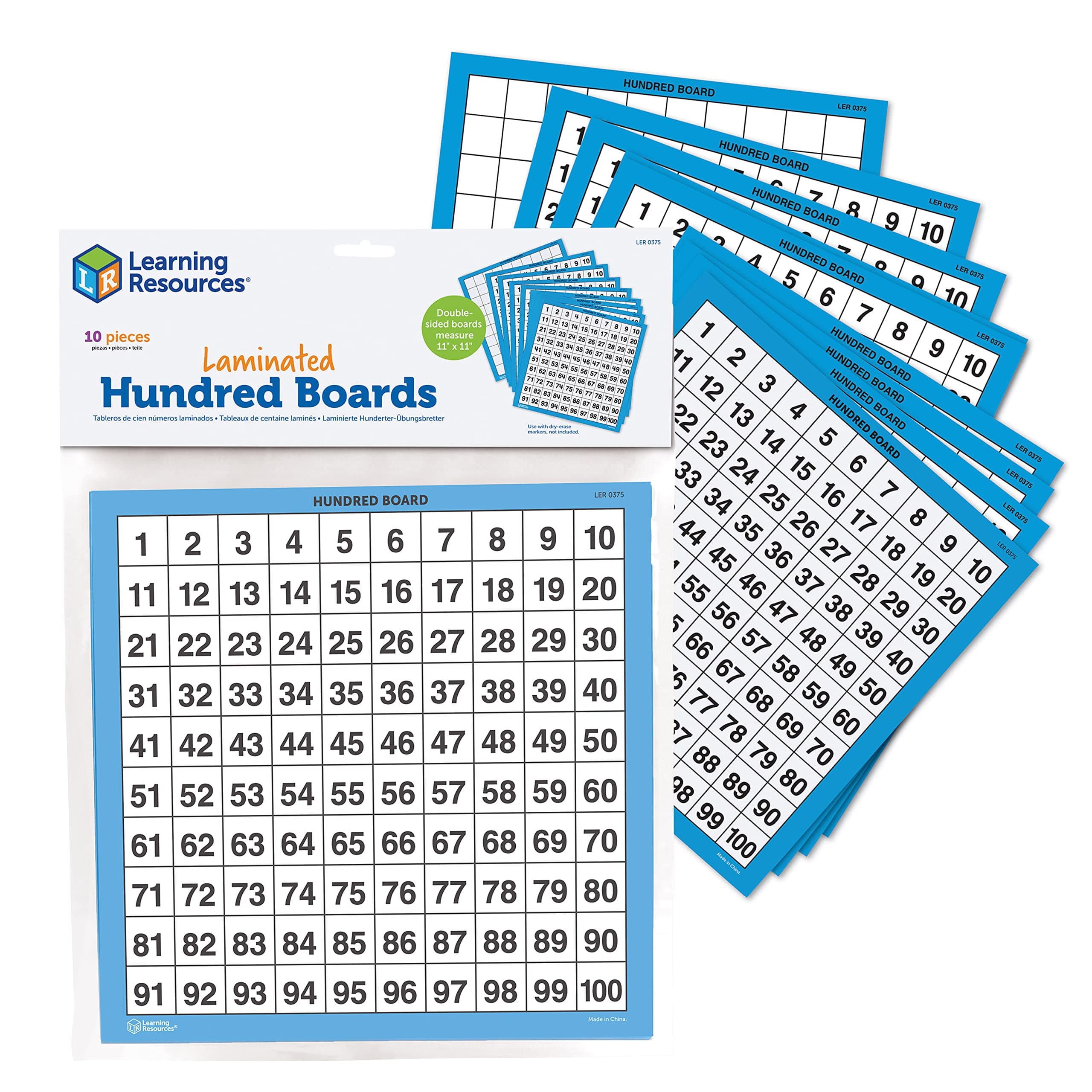 Learning Resources Wipe Clean Hundred Boards (Set of 10)