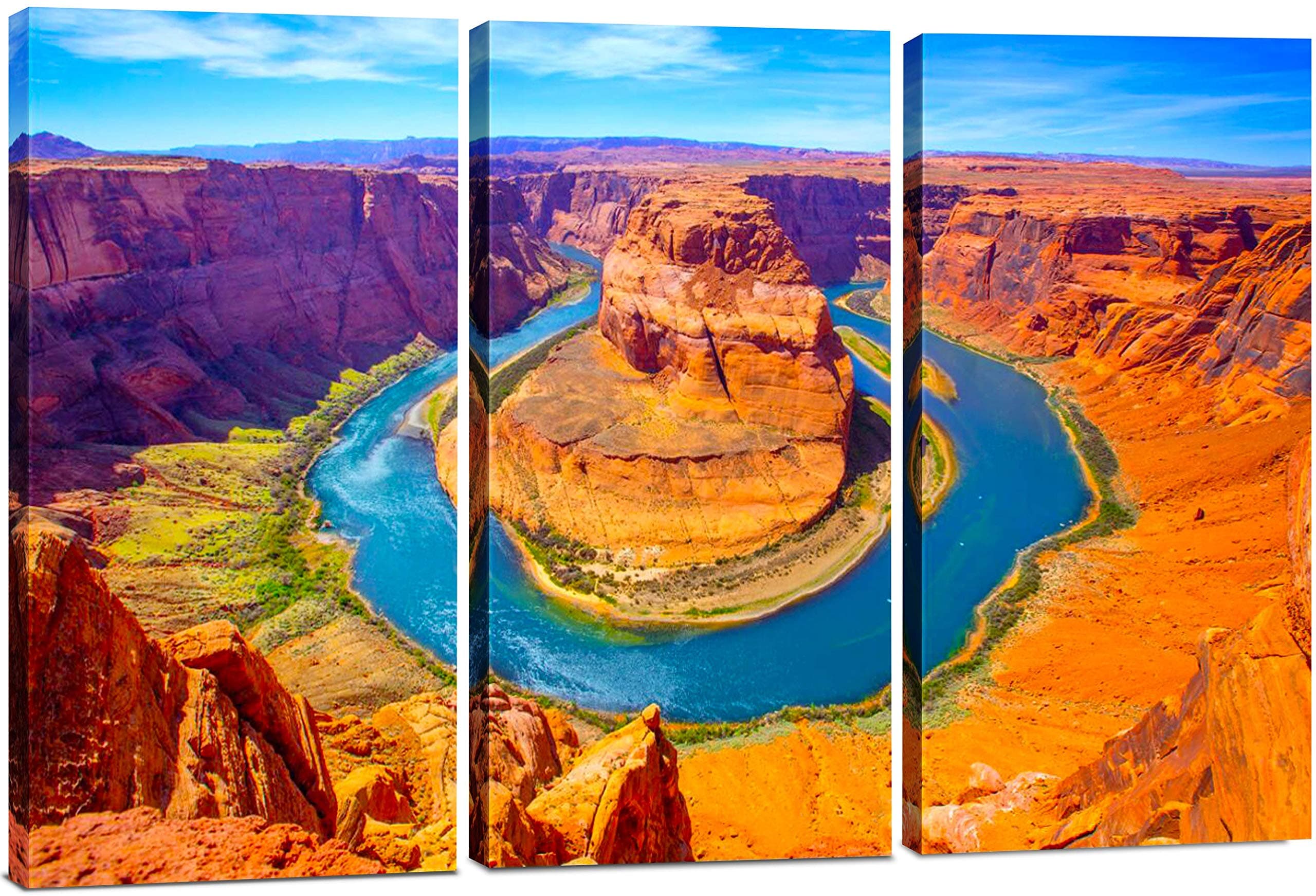 Desert Wall Art Decor - 3 Piece Set, Decorative Framed Desert Landscape Canvas Art Multi Panel Split Prints for Living Room, Kitchen, Bedroom, Office & Home Decor Gift