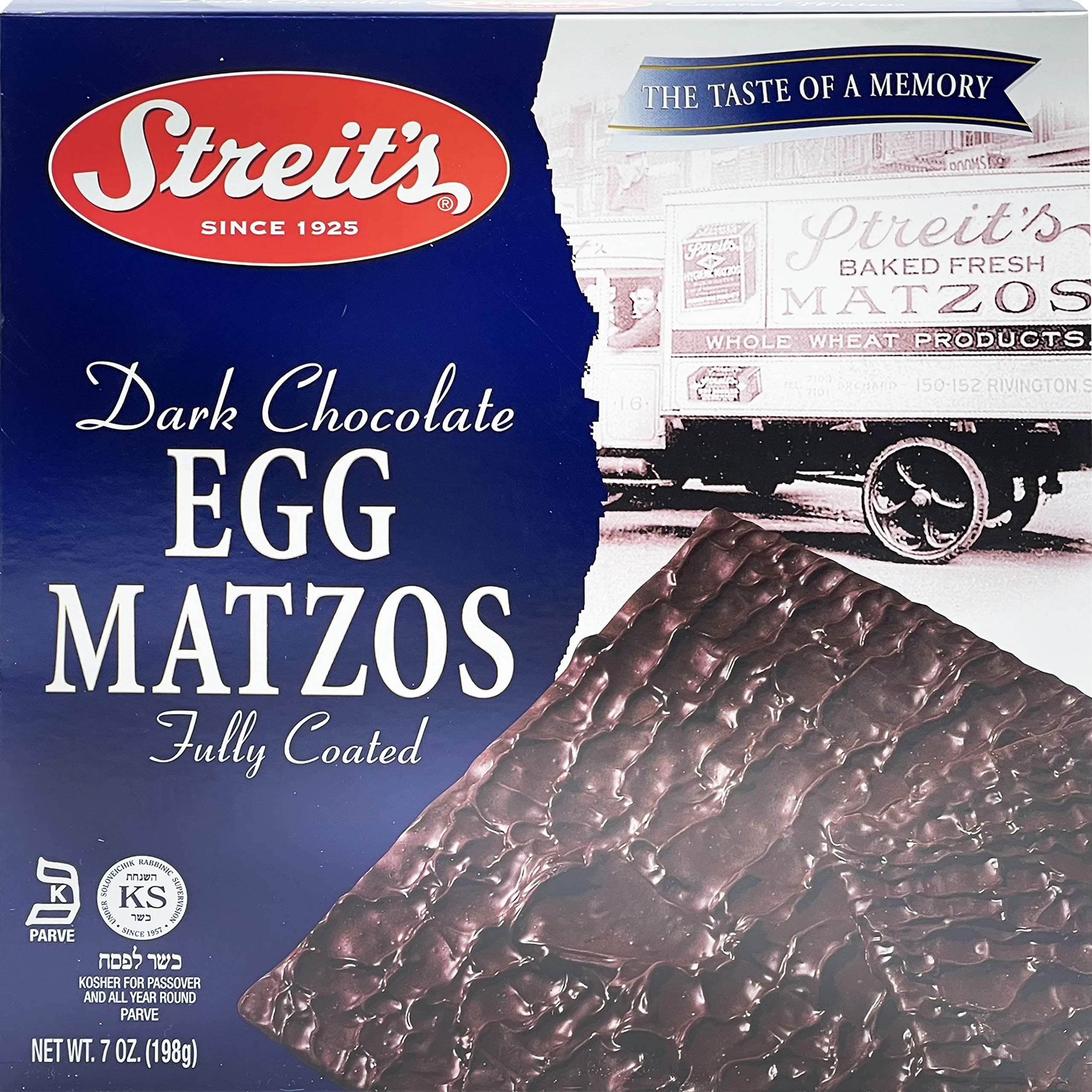 Streit's Dark Chocolate Egg Matzos Fully Coated Kosher For Passover 7 oz. Pack of 1.