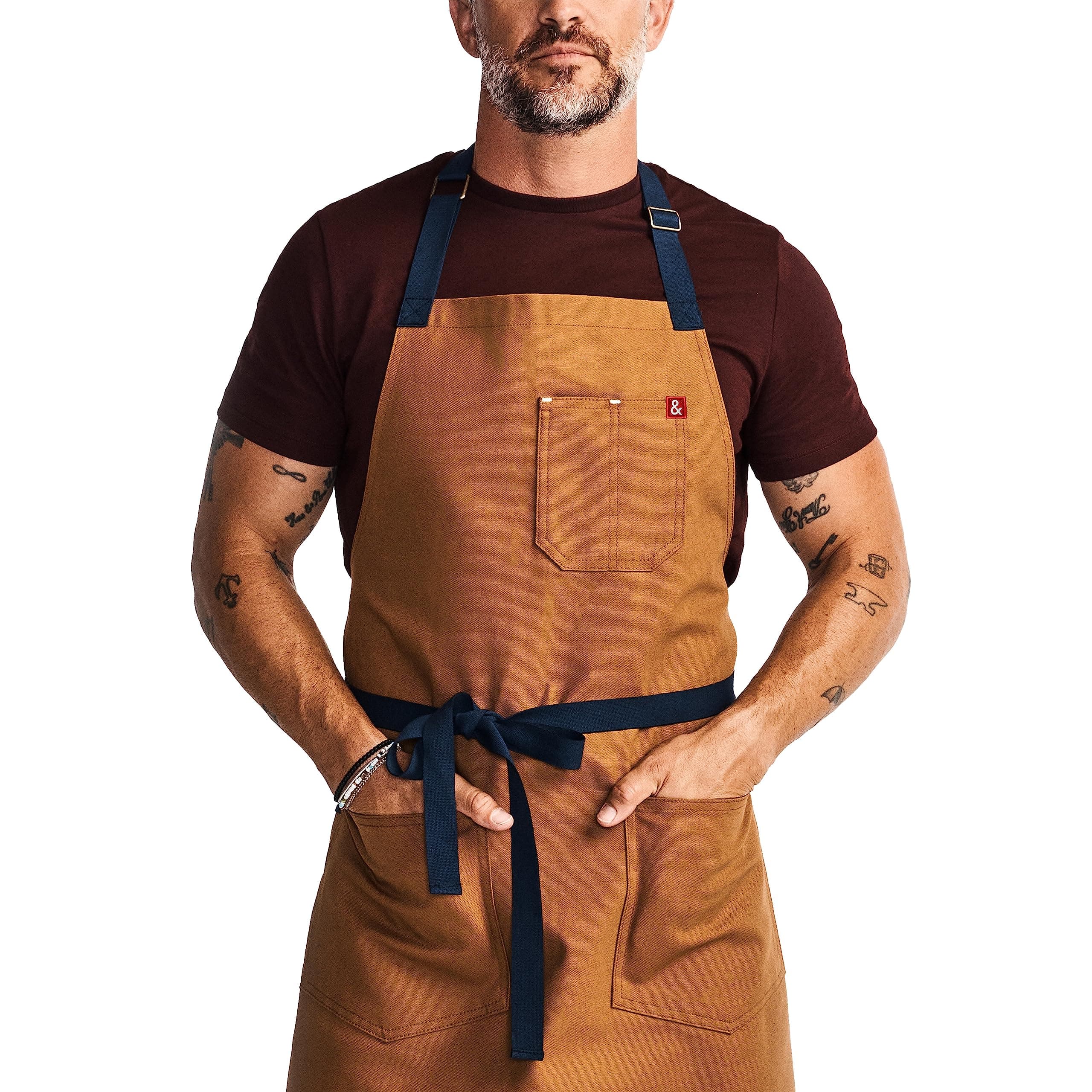 hedley & bennett Essential Apron - Professional Chef Apron with Pockets & Adjustable Bib Strap for Cooking & Grilling