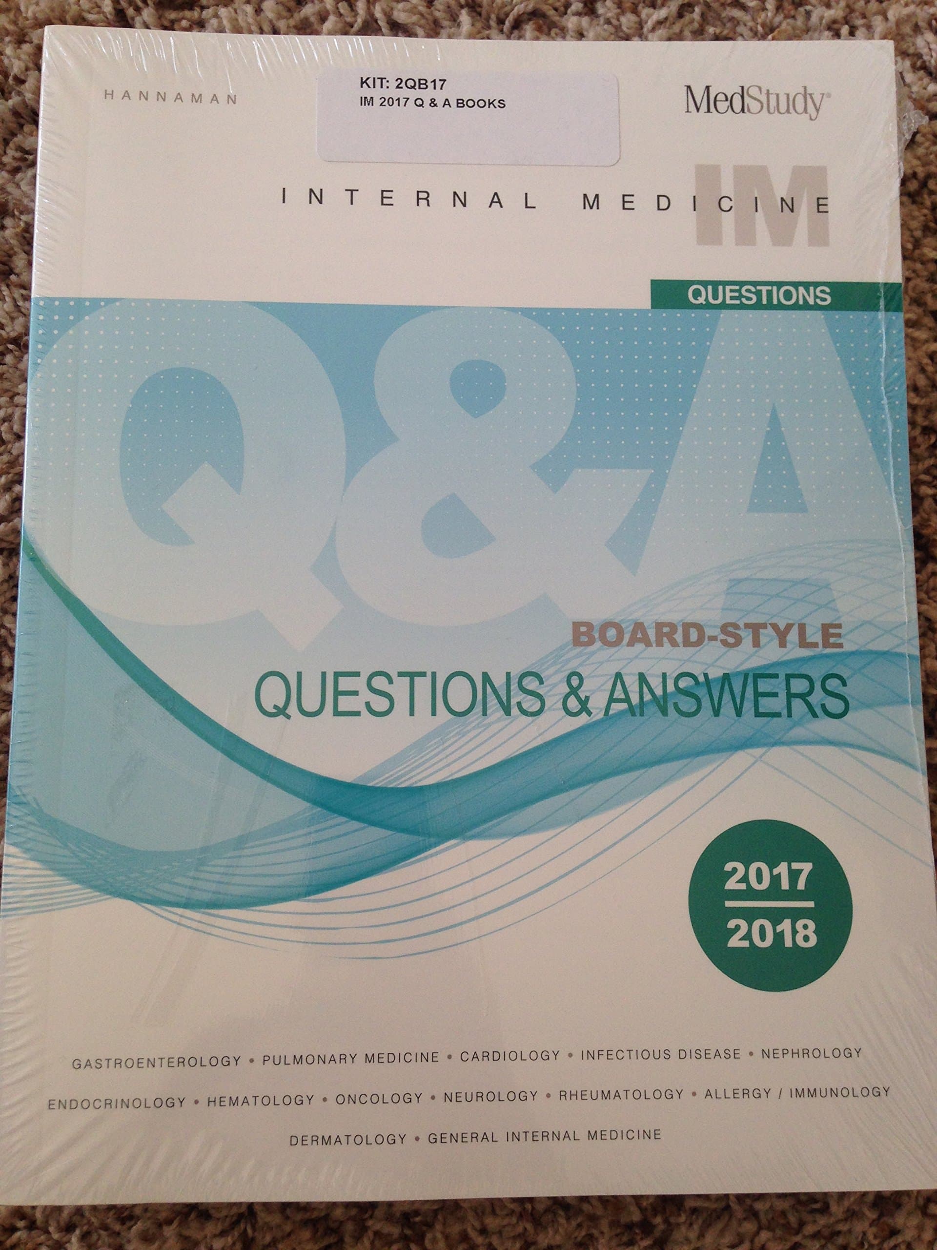 Medstudy 17th edition 2017-2018 Internal Medicine Board-Style Questions & Answers