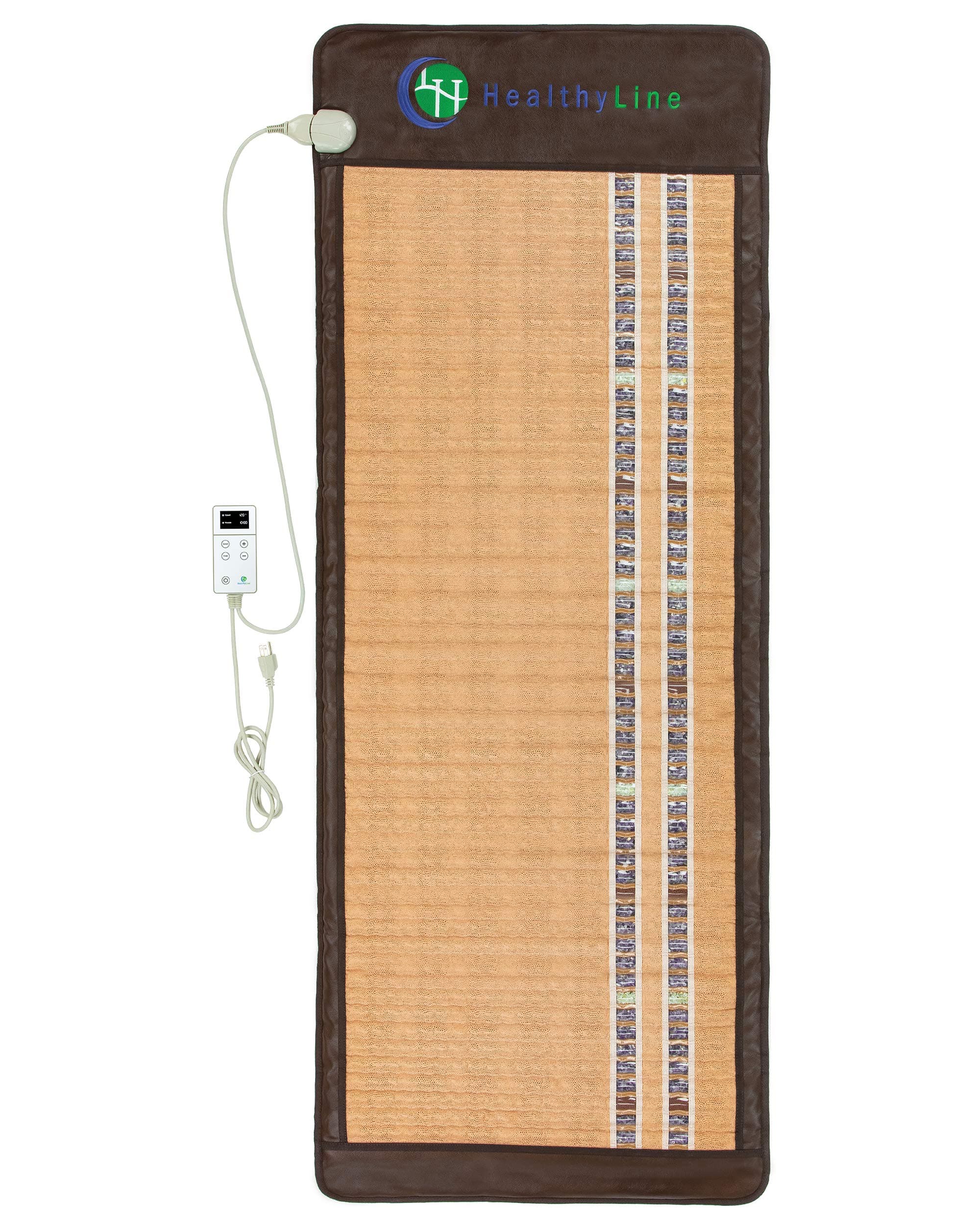 FSA/HSA Eligible Infrared Heating Pad – Extra-Large Heated Mat with Natural Amethyst, Jade & Tourmaline Stones – Pain Relief, Negative Ions, Grounding, Sauna Therapy – 74x28 Inches