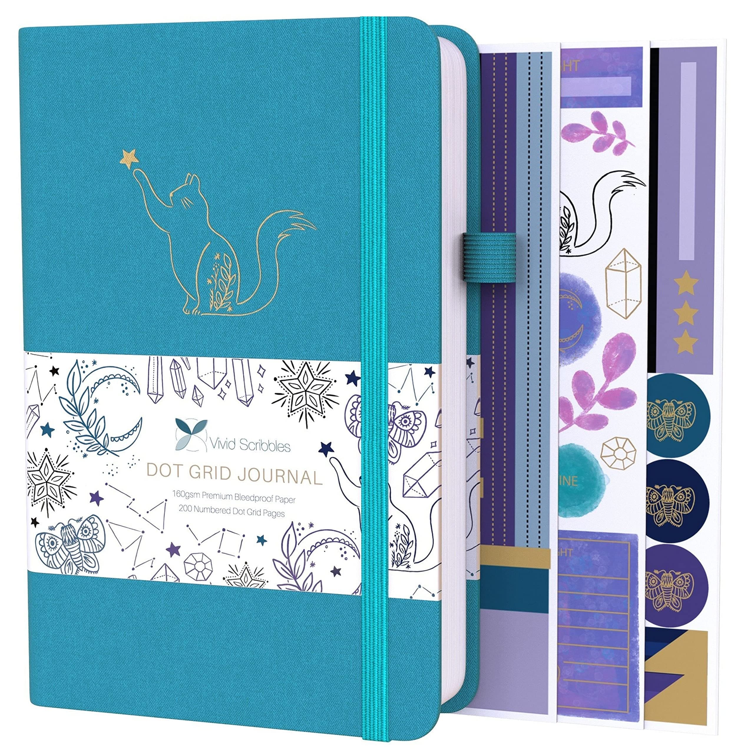 Dotted Journal – 160gsm Bleed Proof Thick White Paper – 200 Numbered Dot Grid Pages – 5.8 x 8.3 inch Dotted Notebook