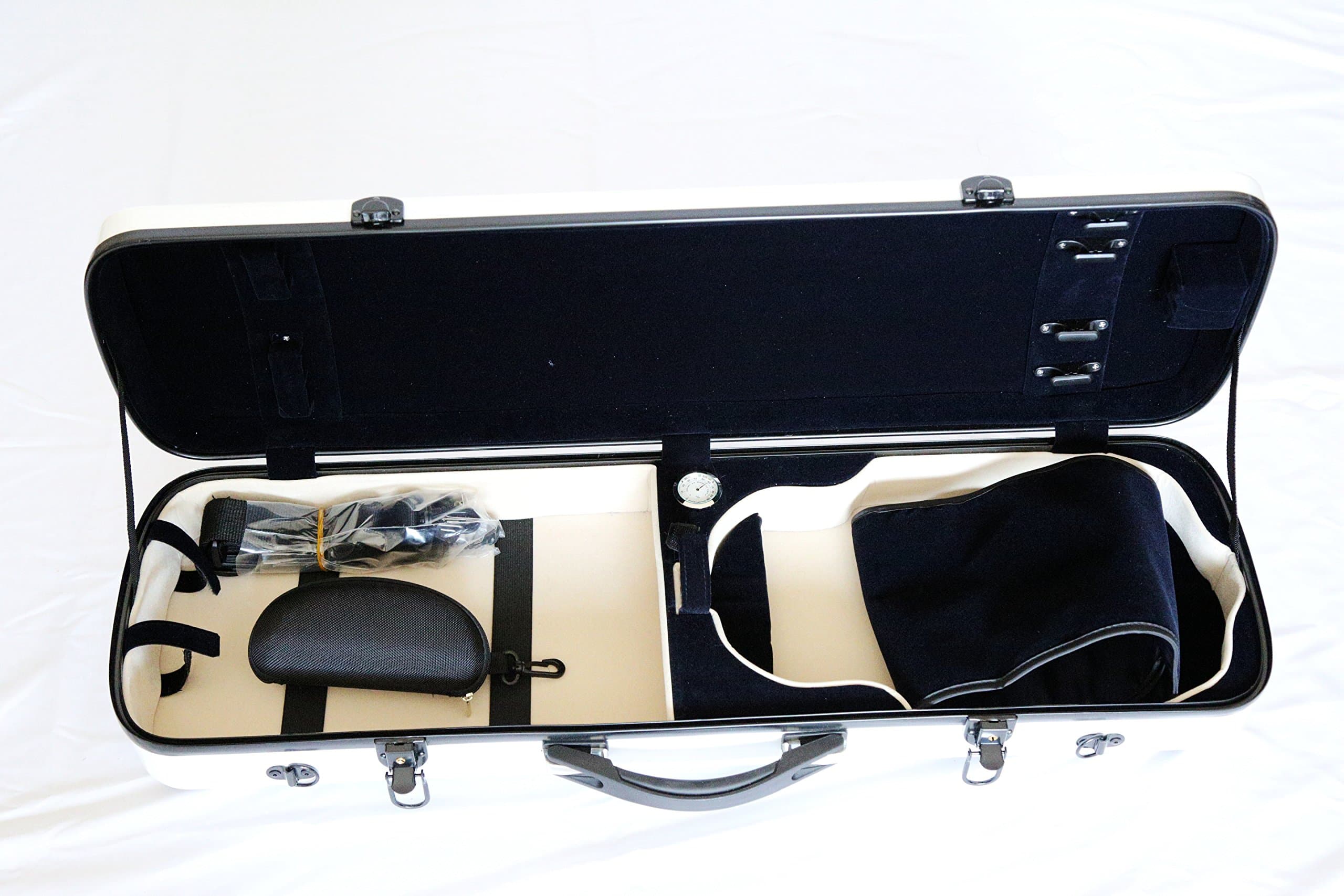 4/4 Full Size Sturdy Hightech Suspension Violin Case Oblong (White)