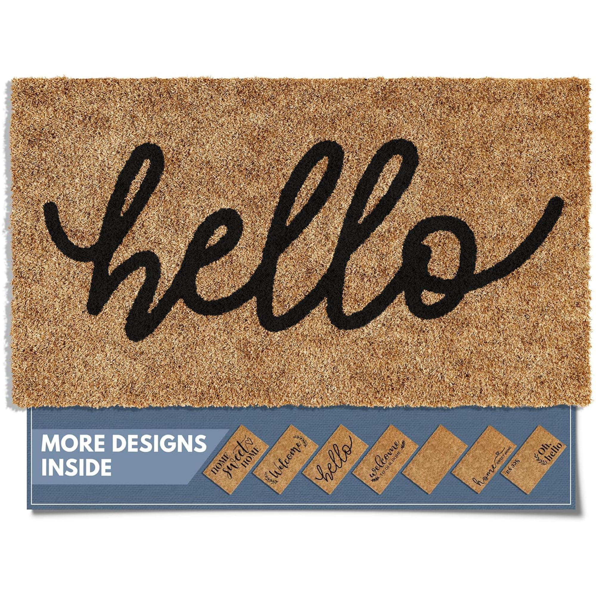 Barnyard Designs 'Hello' Doormat Welcome Mat for Outdoors, Large Front Door Entrance Mat, 30x17, Brown