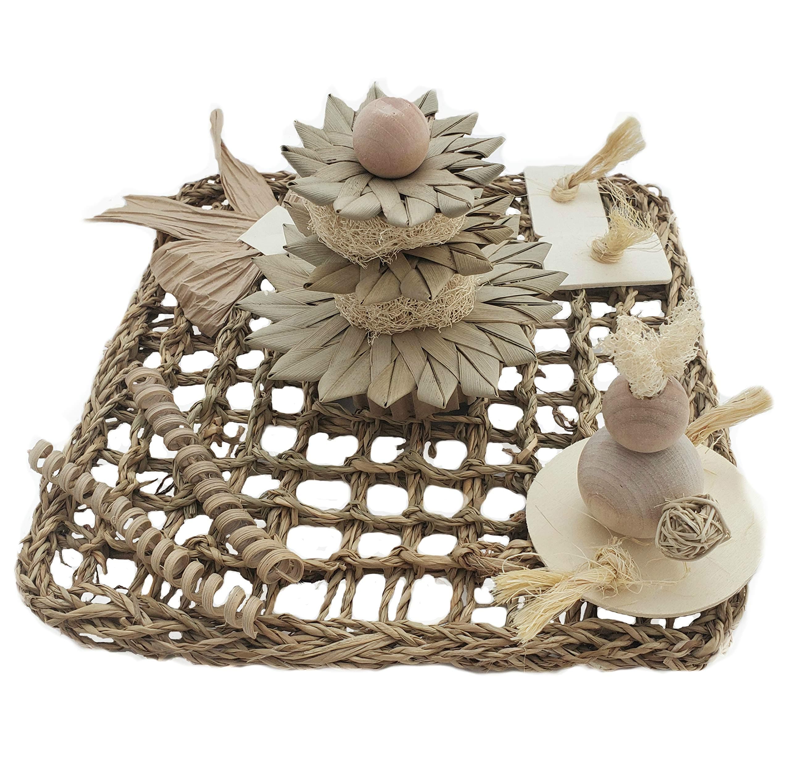 Rabbit Toys Activity Mat Bunny Activity Zone Pet Supplies Chews for Bunnies Seagrass Mat Winter Scene Enrichment Zone Hand Crafted in The U.S.